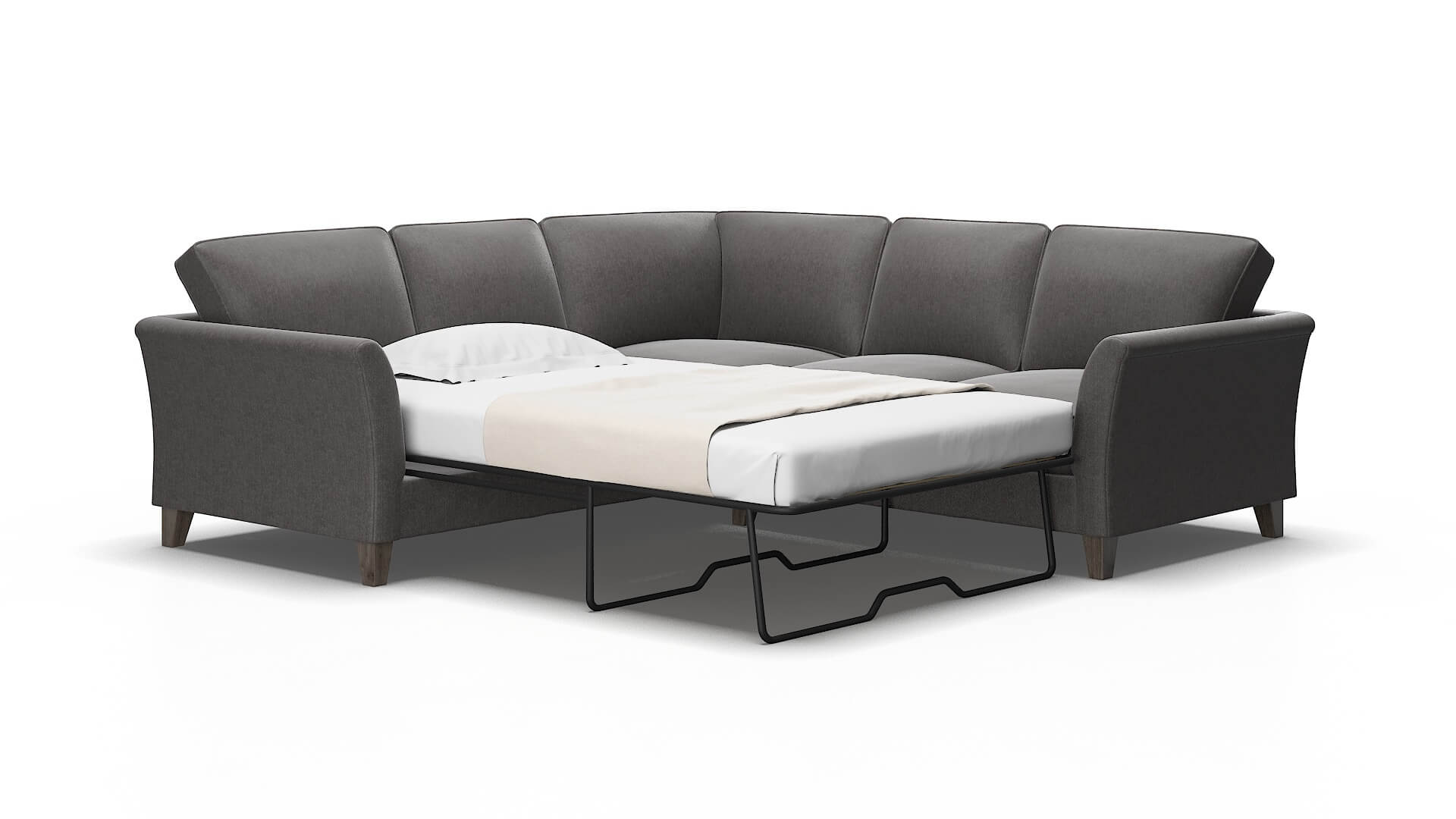 Cologne Sasha grey Sectional sleeper Espresso Legs  2