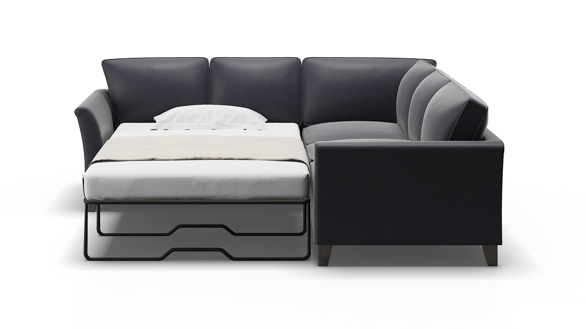 Cologne Sasha Navy Sectional Sleeper Espresso legs 1