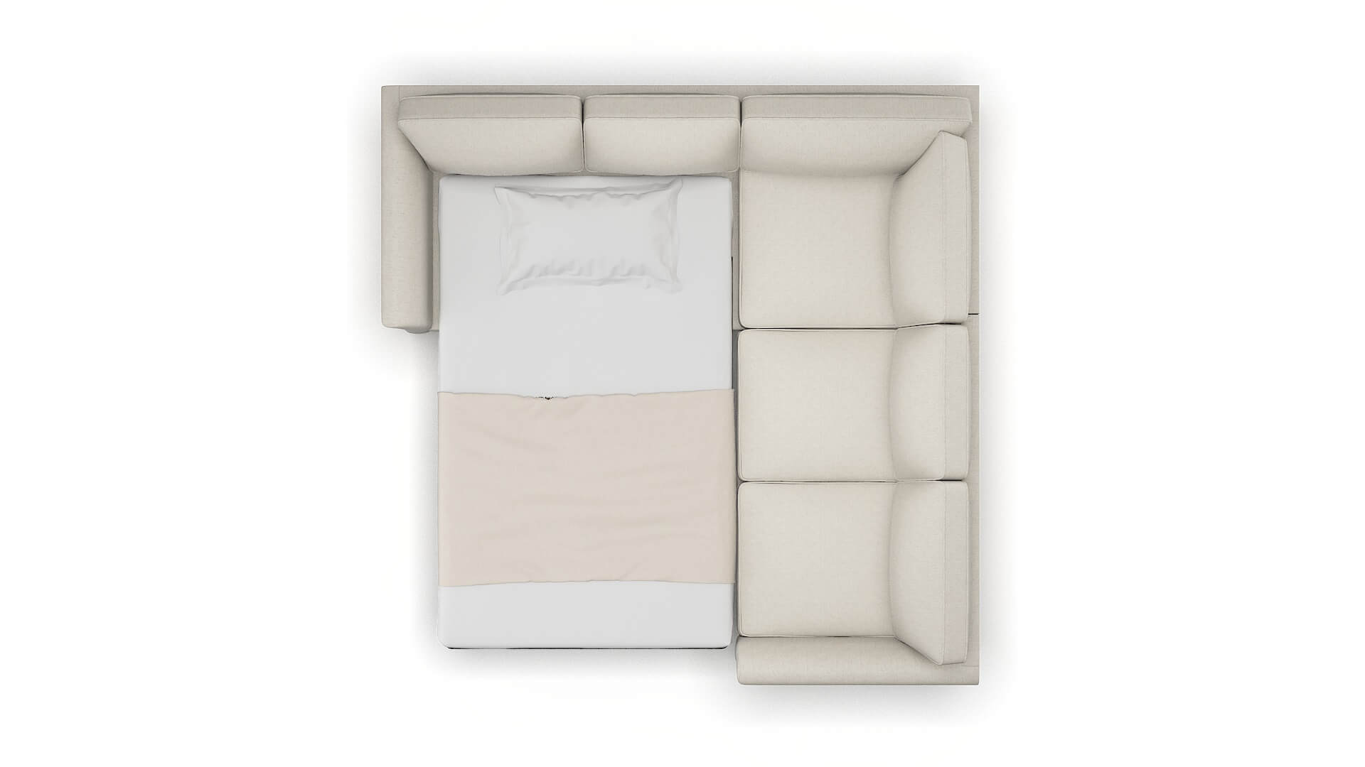 Cologne Terrain Natural Sectional Sleeper Espresso legs 3