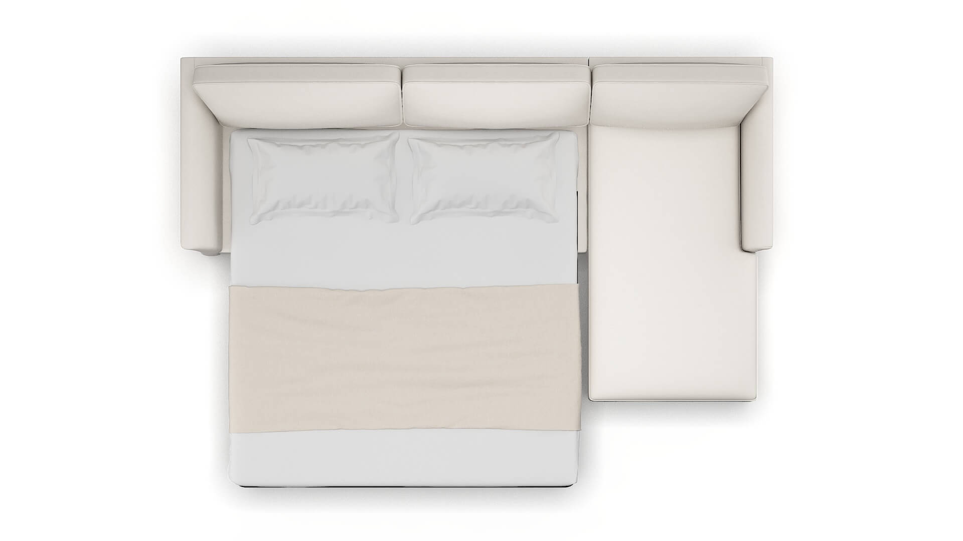 Cologne Venice Eggshell Panel Sleeper Espresso legs 3