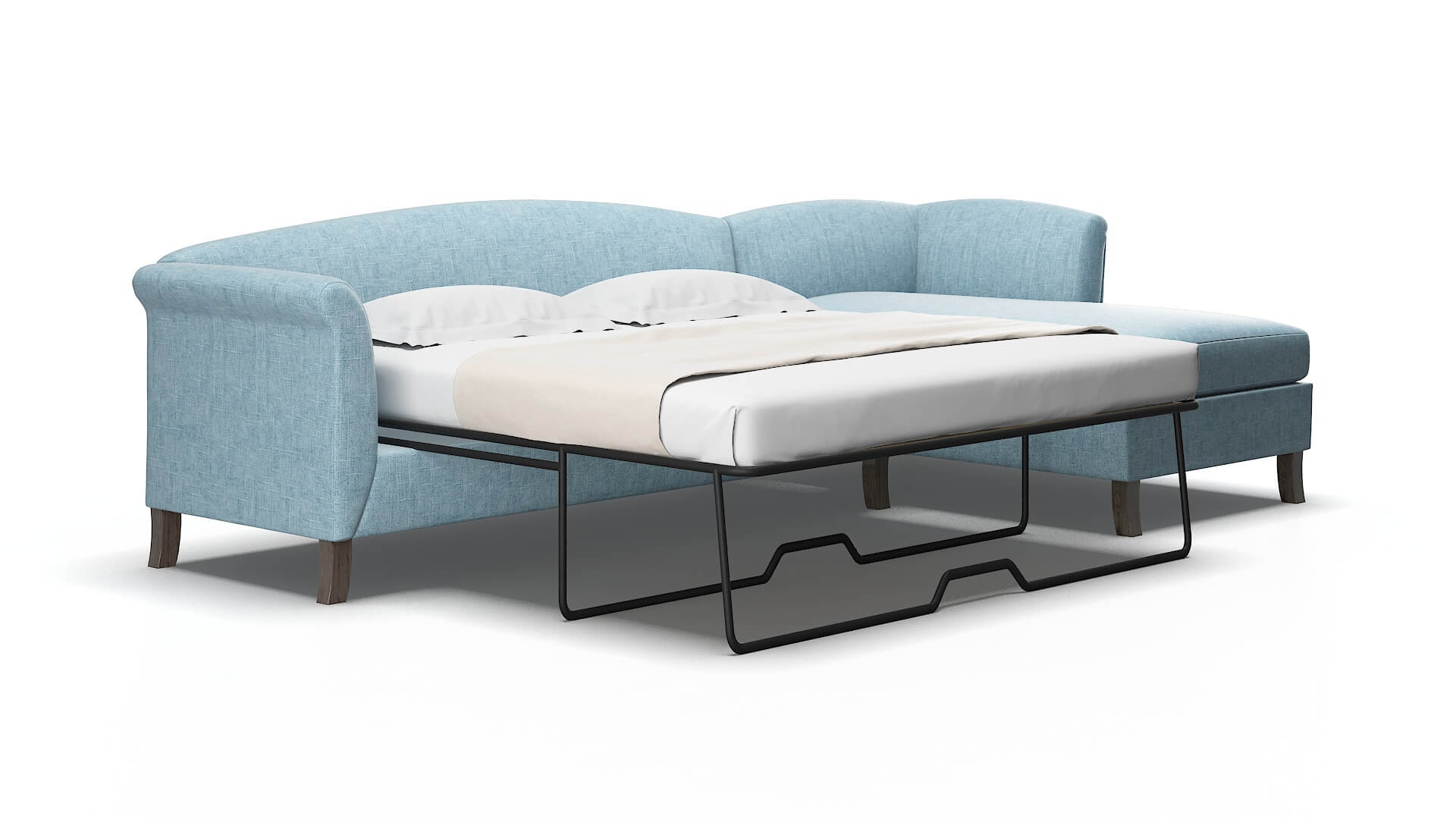 Crete Atlas turquoise Panel sleeper Espresso Legs  2