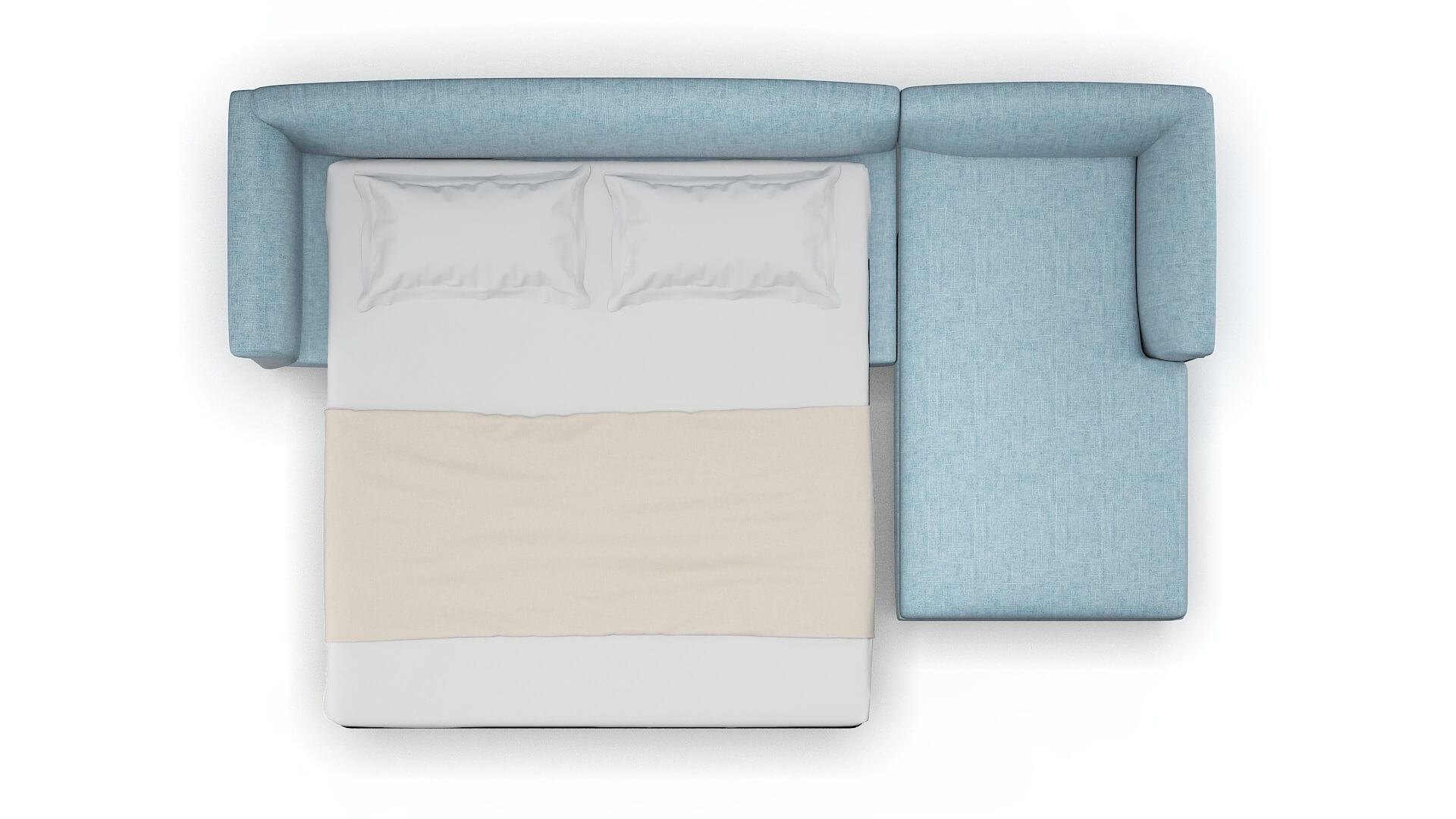 Crete Atlas Turquoise Panel Sleeper Espresso legs 3