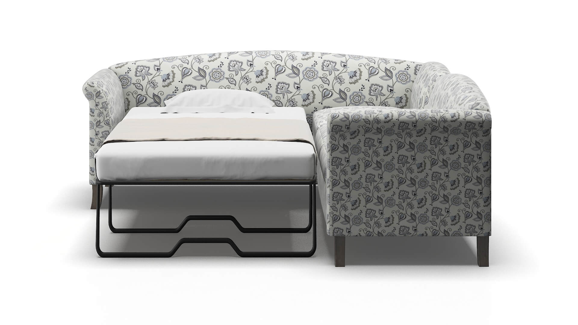 Crete Avignon Sky Sectional Sleeper Espresso legs 1