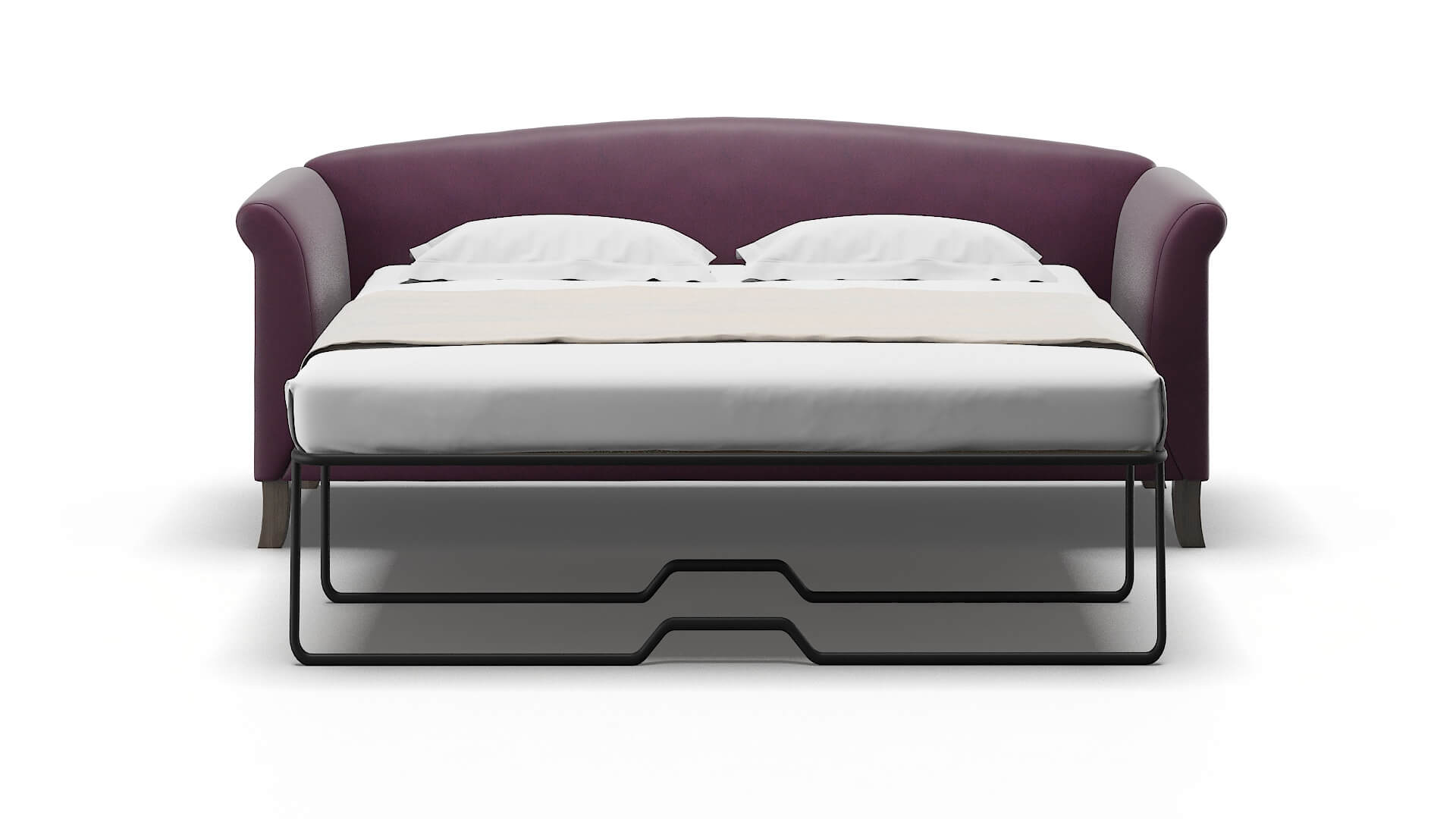 Crete Bella Aubergine Sofa Sleeper Espresso legs 1