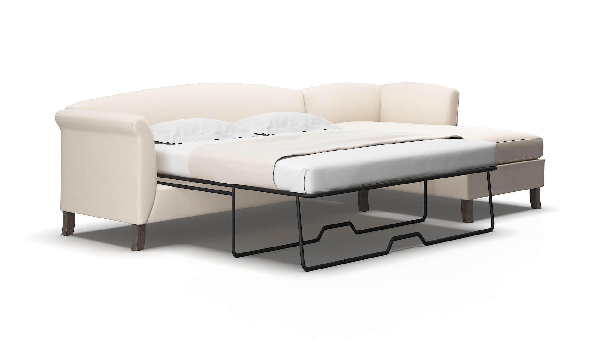 Crete Bella buckwheat Panel sleeper Espresso Legs  2