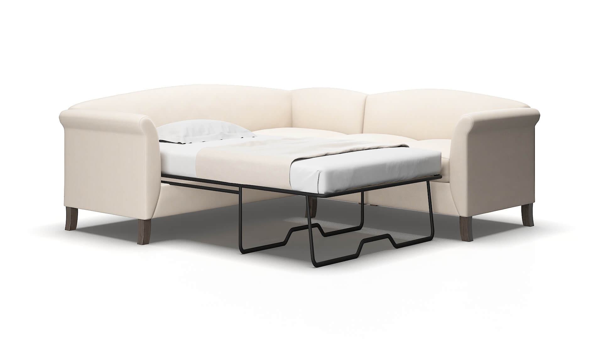 Crete Bella buckwheat Sectional sleeper Espresso Legs  2