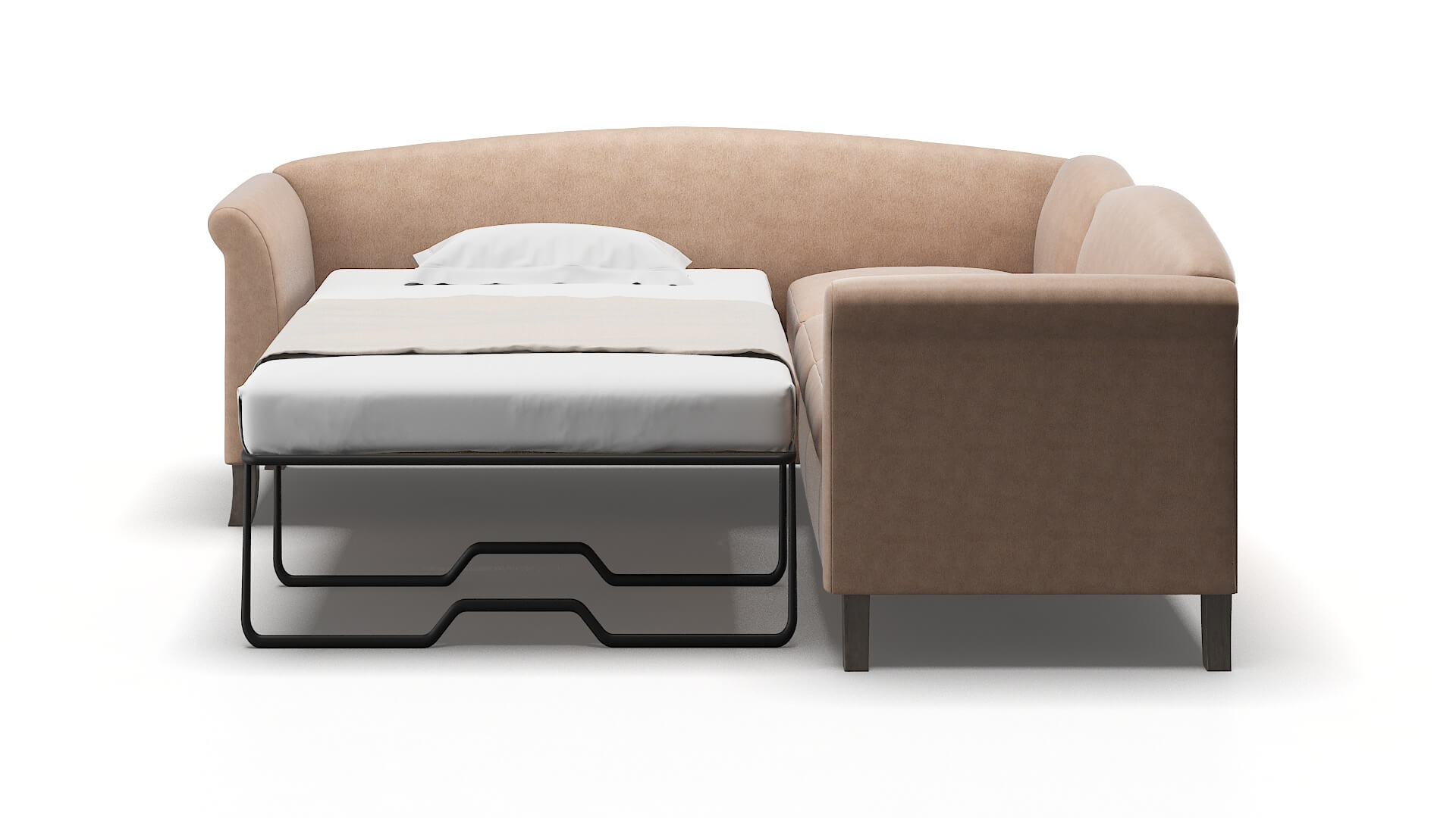 Crete Bella Cocoa Sectional Sleeper Espresso legs 1