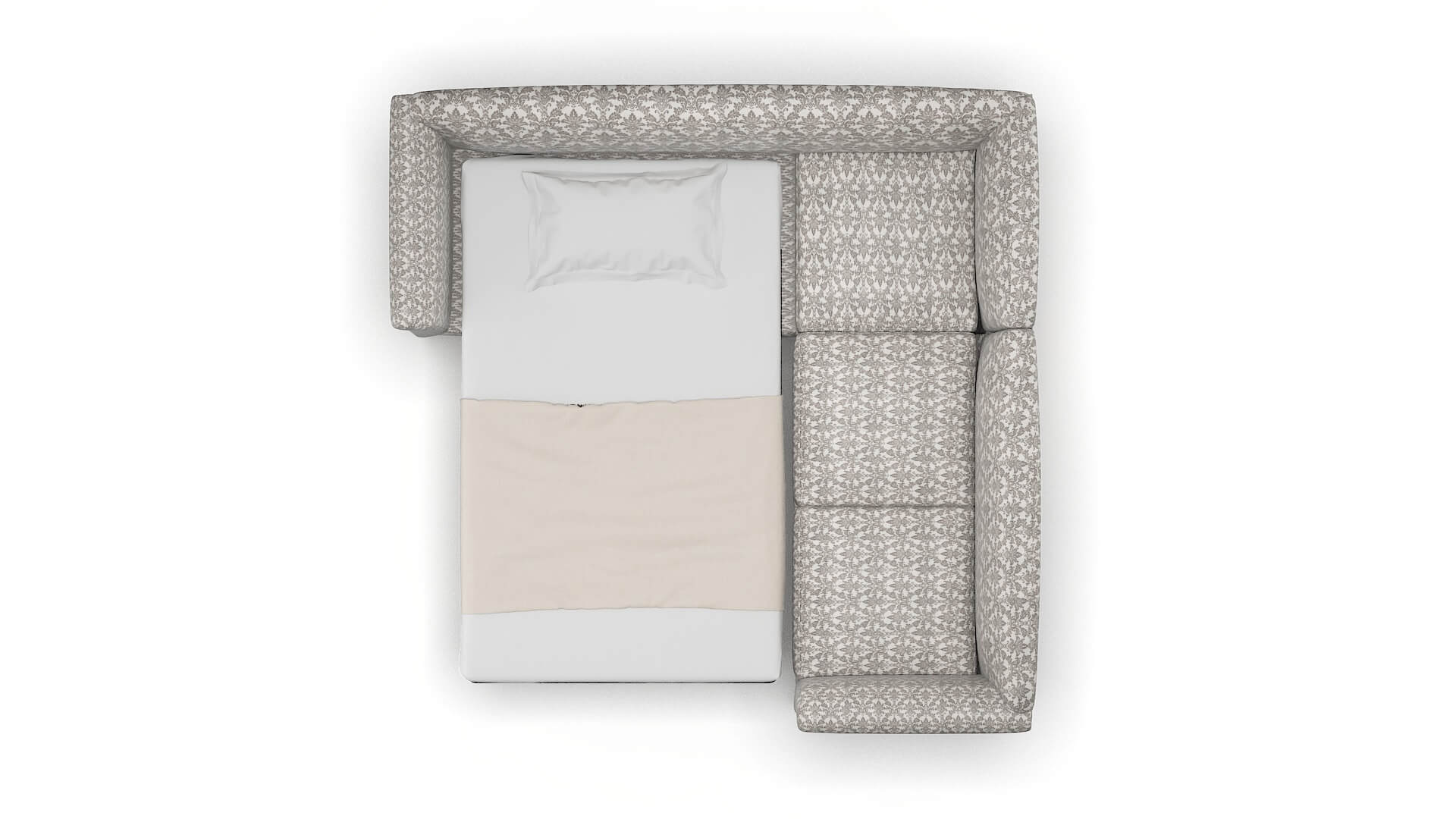 Crete Bergamo Dove Sectional Sleeper Espresso legs 3