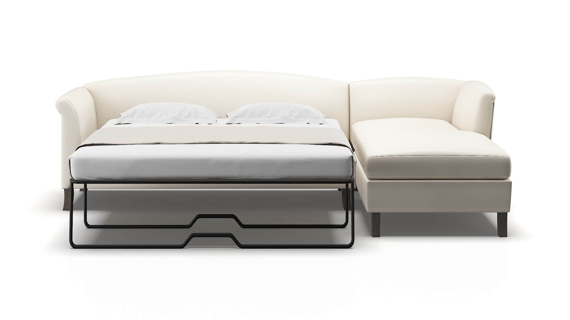 Crete Blanche Milky Panel Sleeper Espresso legs 1