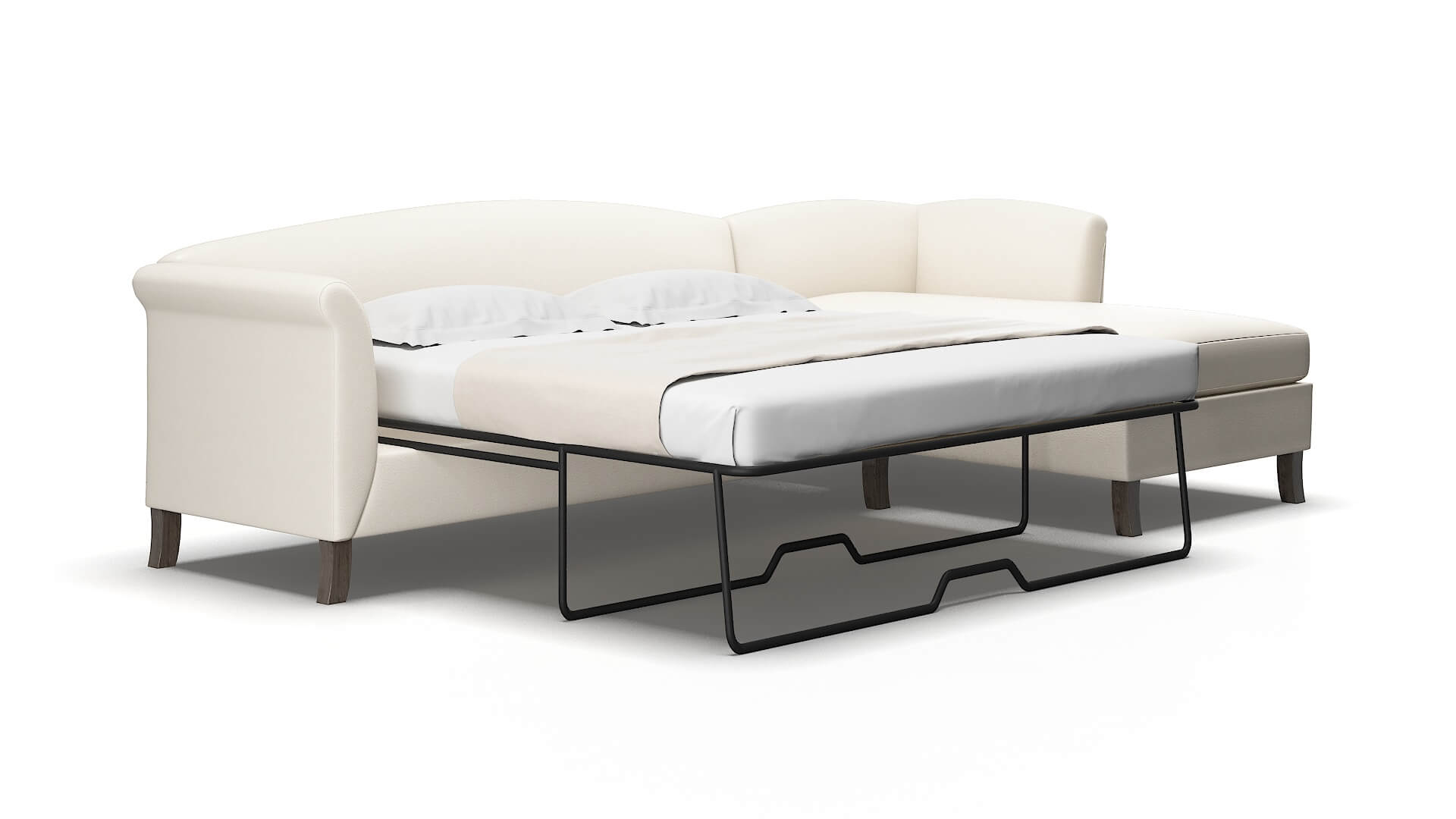 Crete Blanche milky Panel sleeper Espresso Legs  2