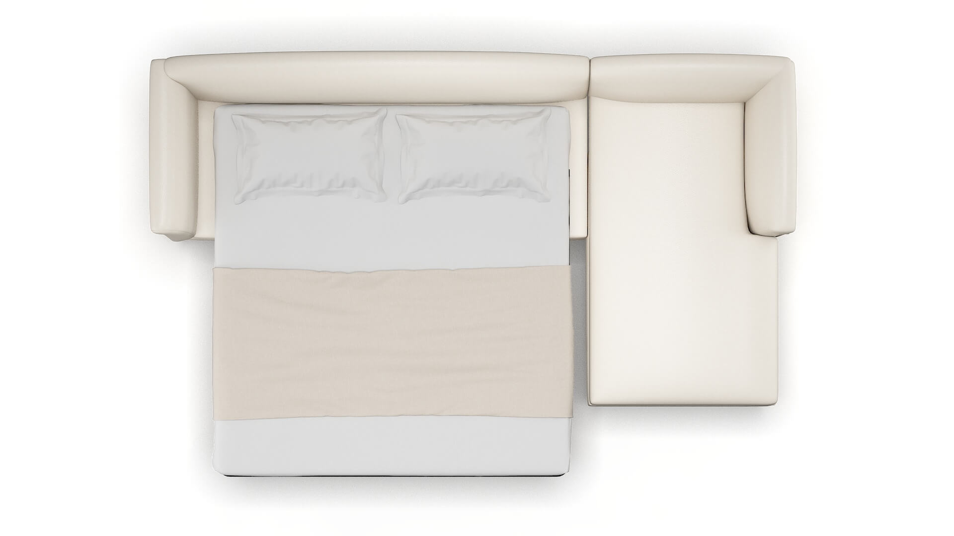 Crete Blanche Milky Panel Sleeper Espresso legs 3