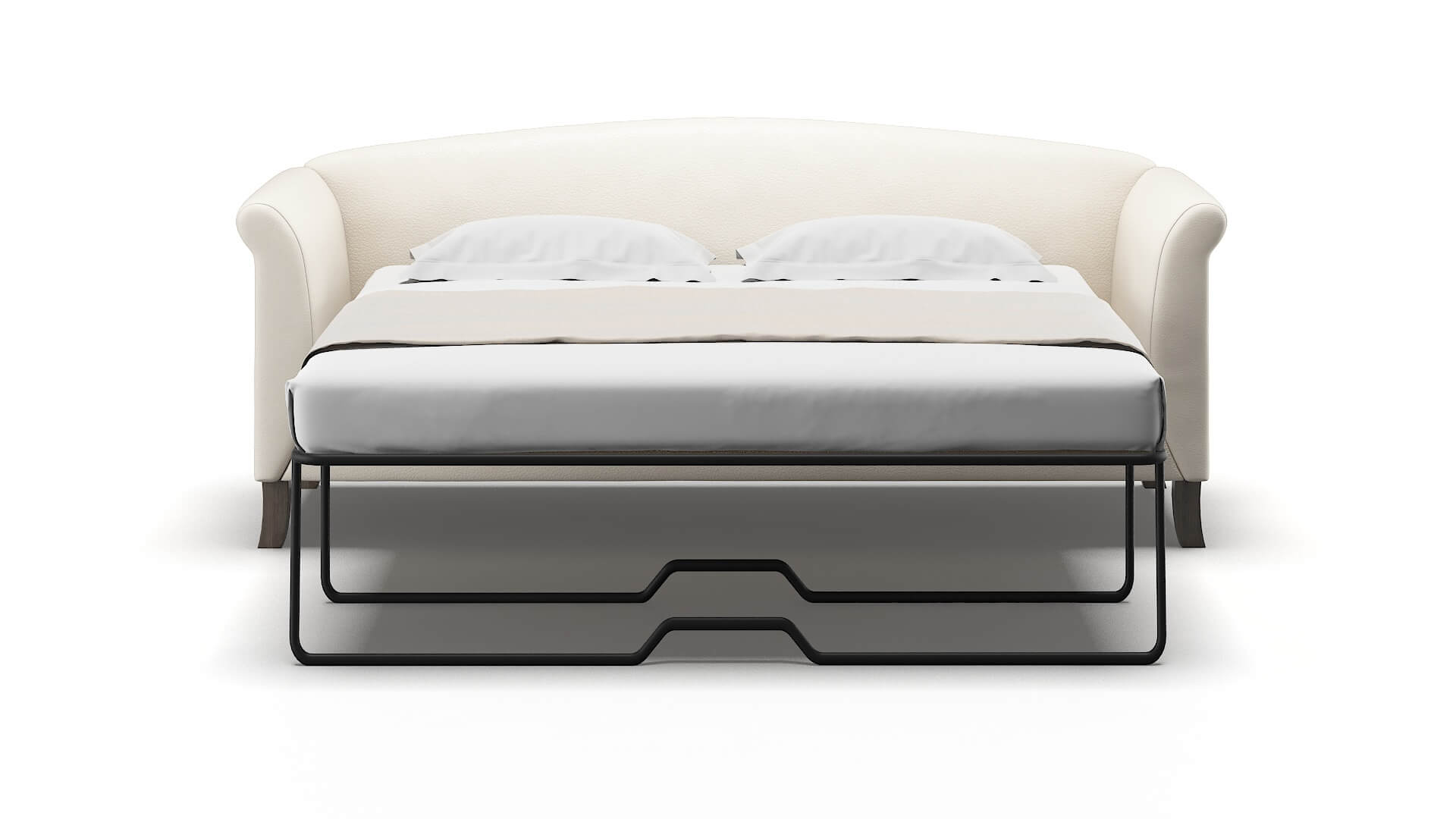 Crete Blanche Milky Sofa Sleeper Espresso legs 1