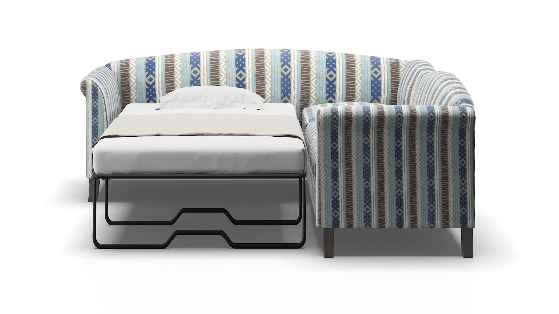 Crete Bodhi Indigo Sectional Sleeper Espresso legs 1