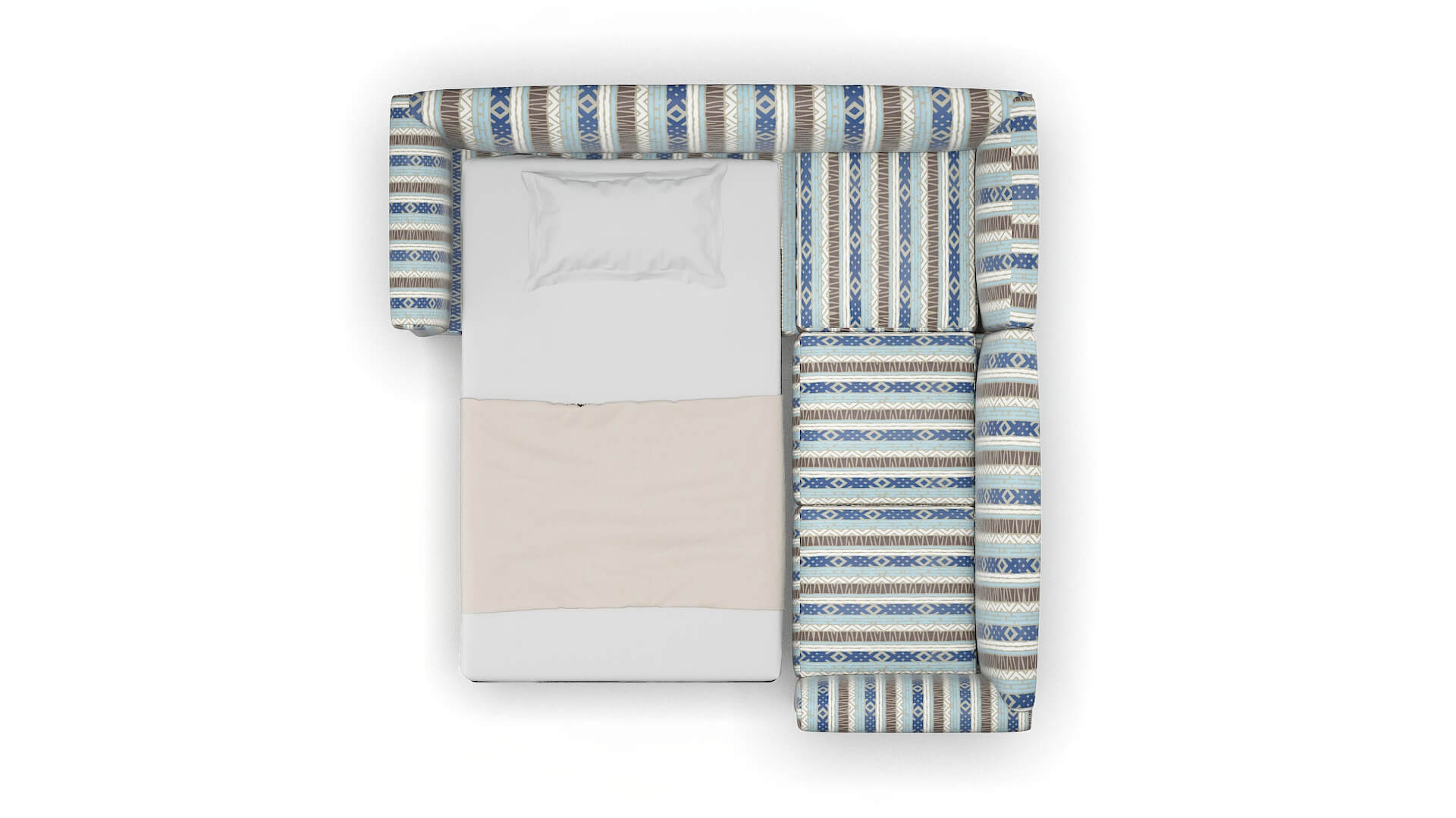 Crete Bodhi Indigo Sectional Sleeper Espresso legs 3