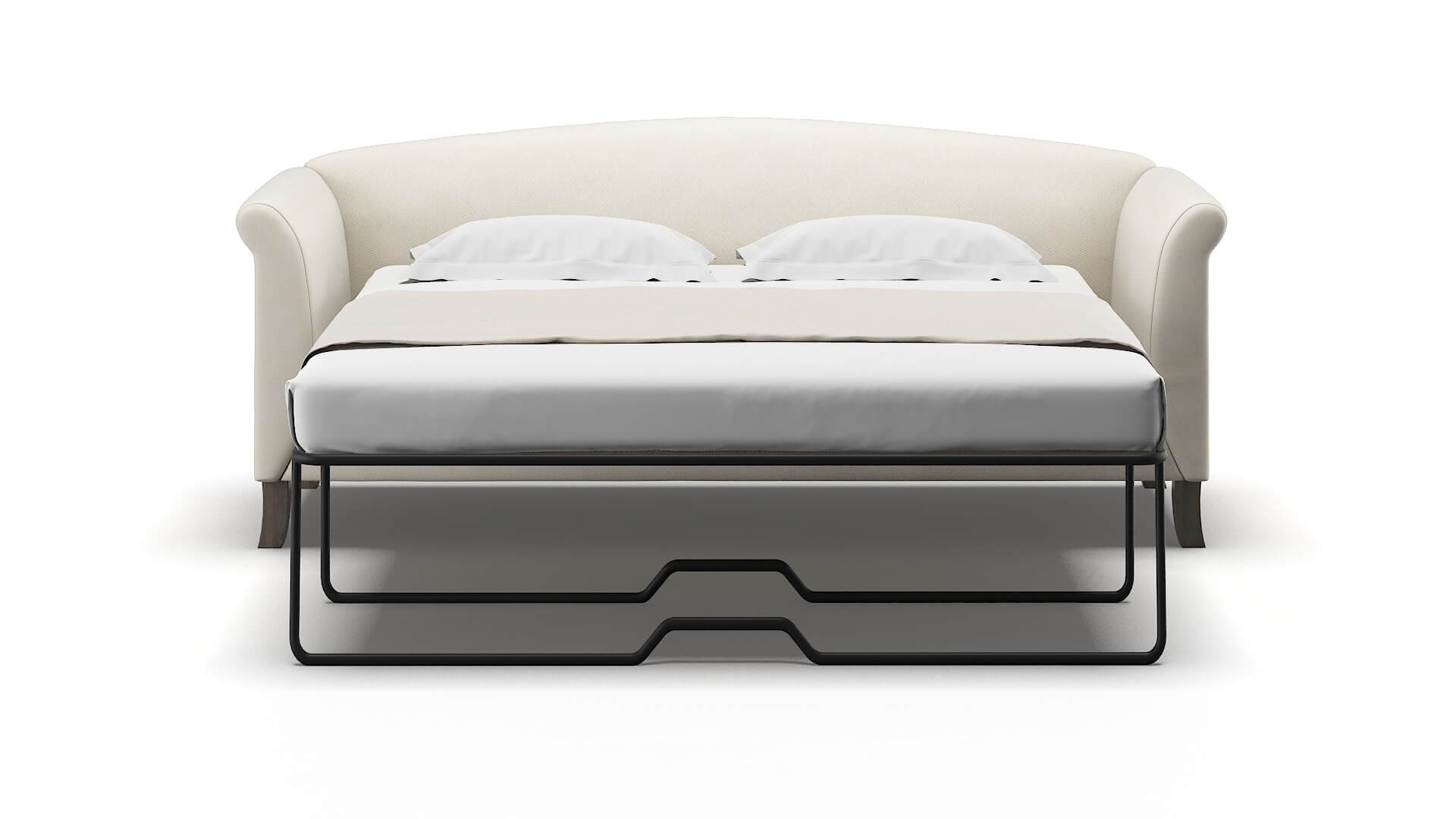 Crete Bungalow Ivory Sofa Sleeper Espresso legs 1