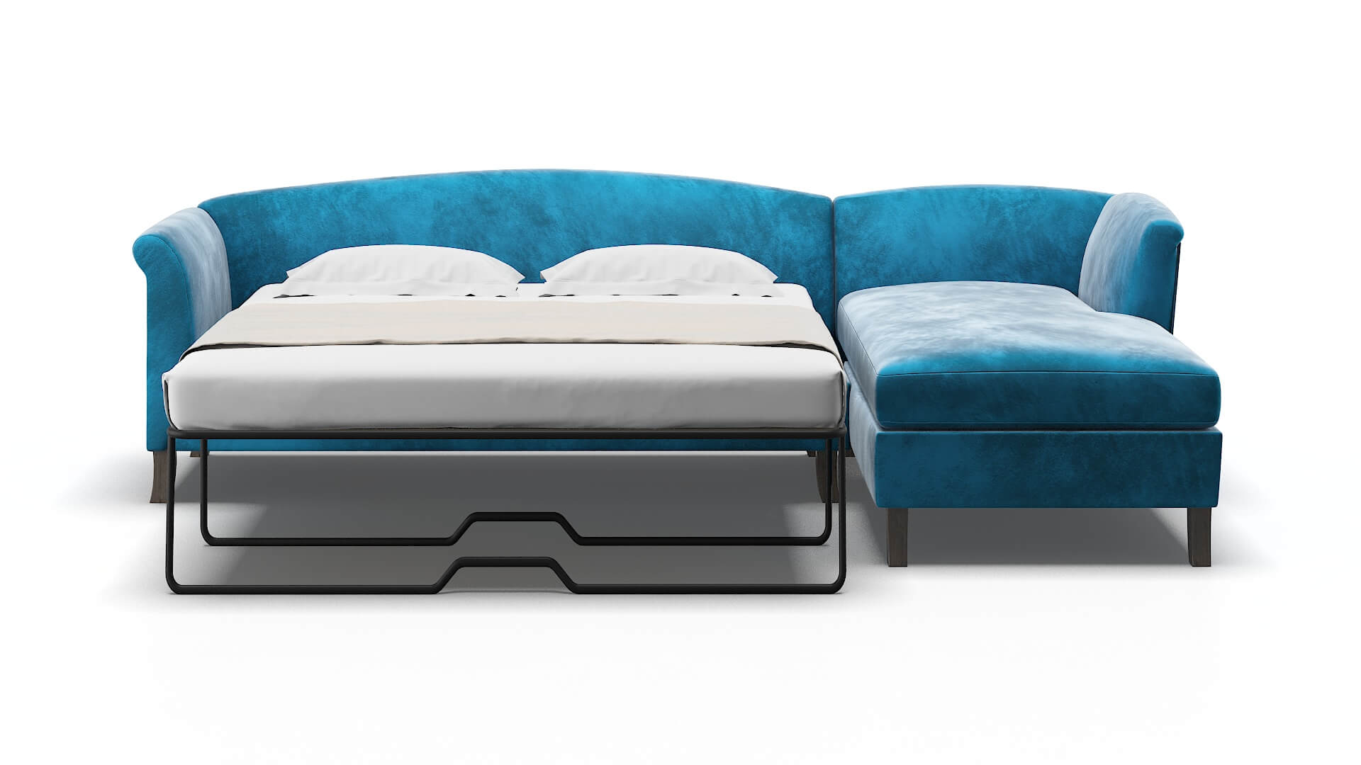 Crete Buzz Teal Panel Sleeper Espresso legs 1