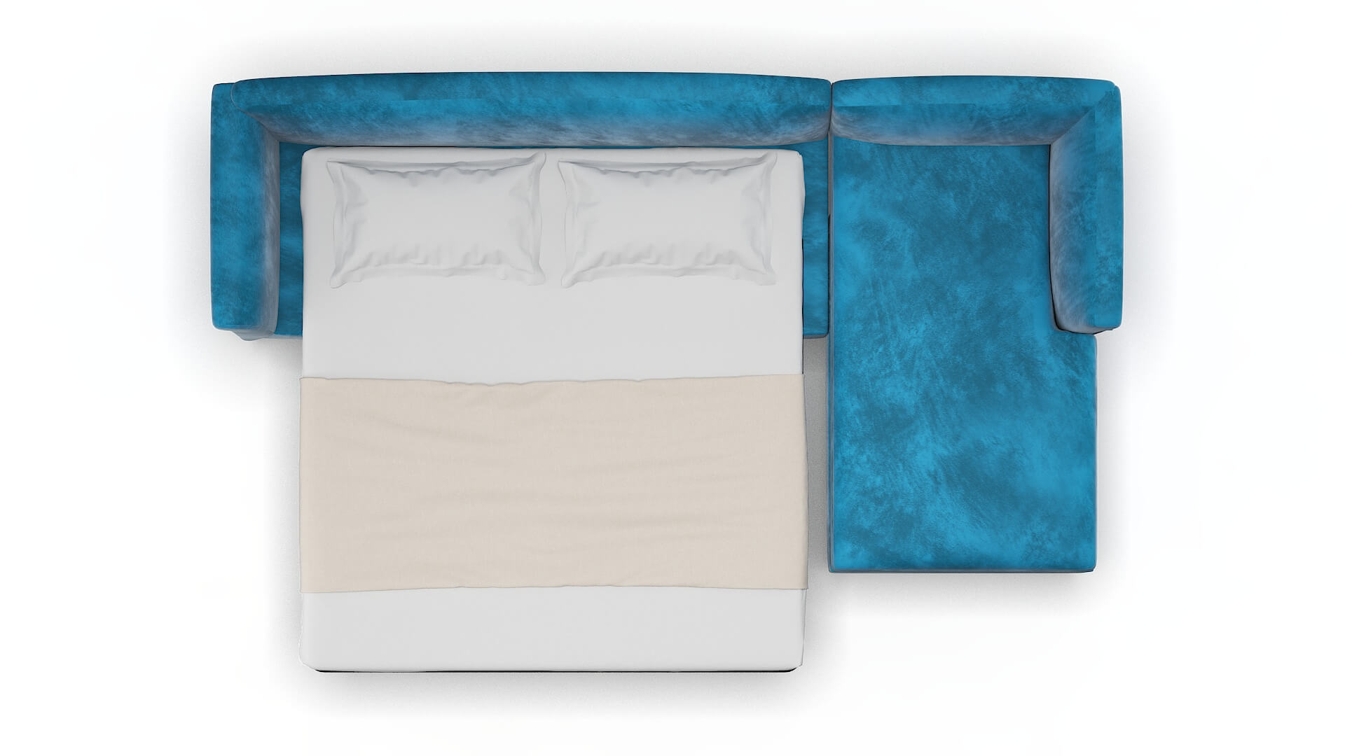 Crete Buzz Teal Panel Sleeper Espresso legs 3