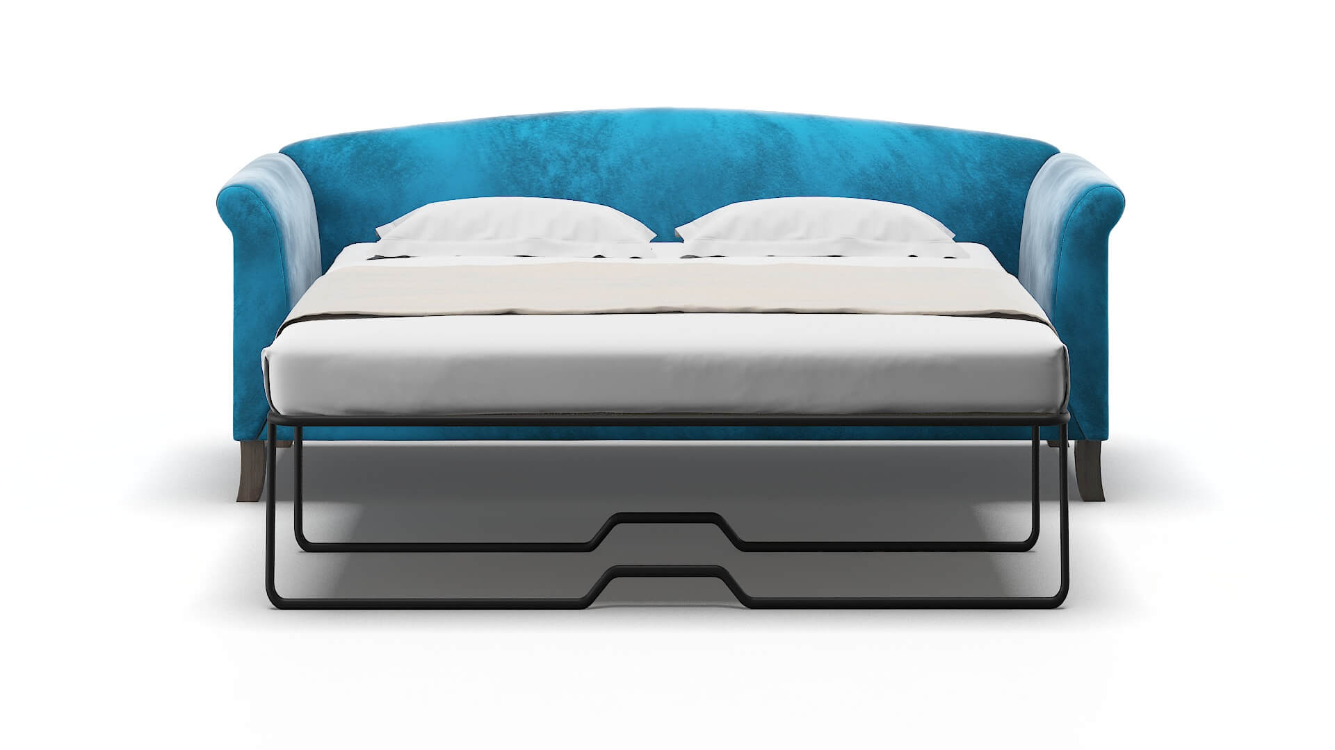 Crete Buzz Teal Sofa Sleeper Espresso legs 1