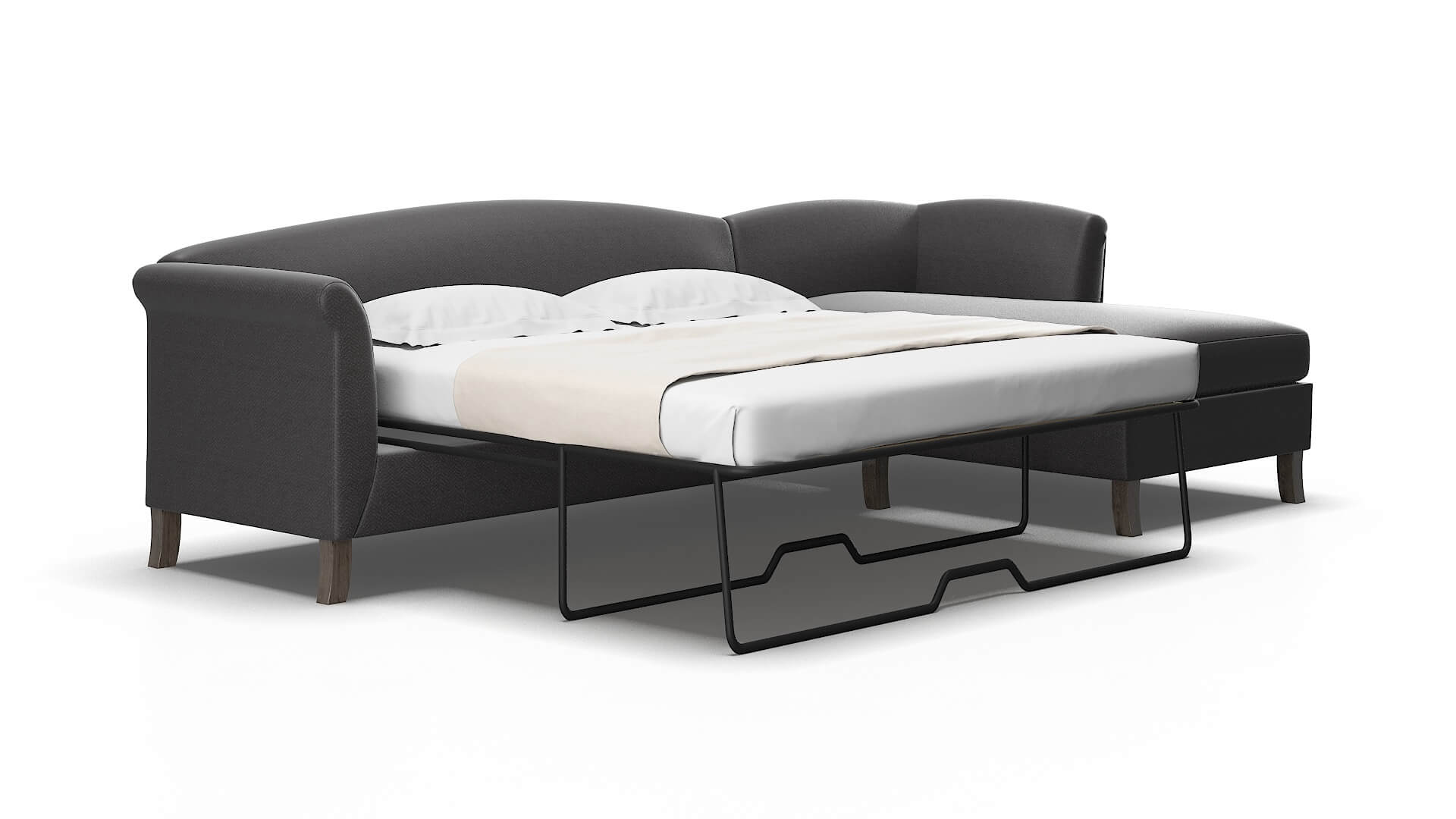 Crete Catalina charcoal Panel sleeper Espresso Legs  2