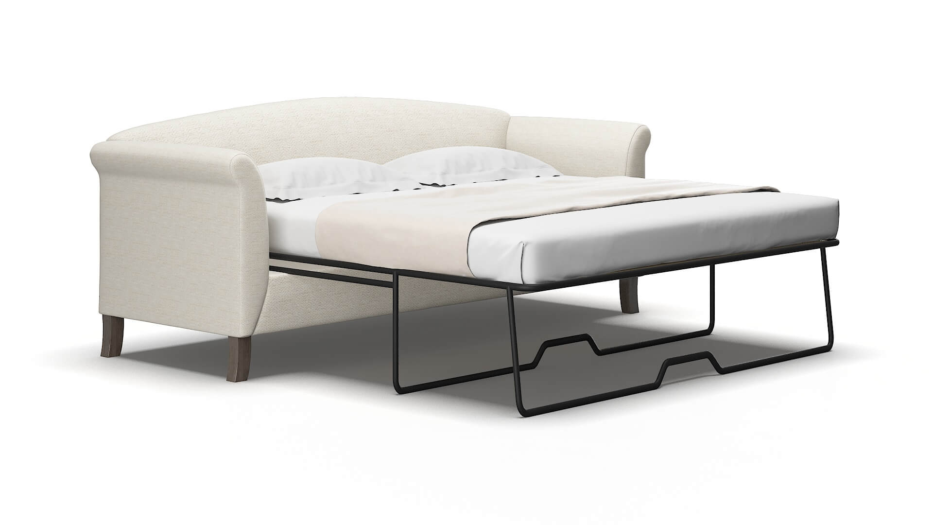Crete Catalina Linen Sofa Sleeper Espresso legs 2