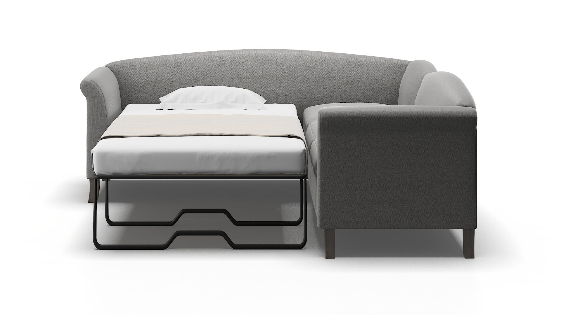 Crete Catalina Steel Sectional Sleeper Espresso legs 1