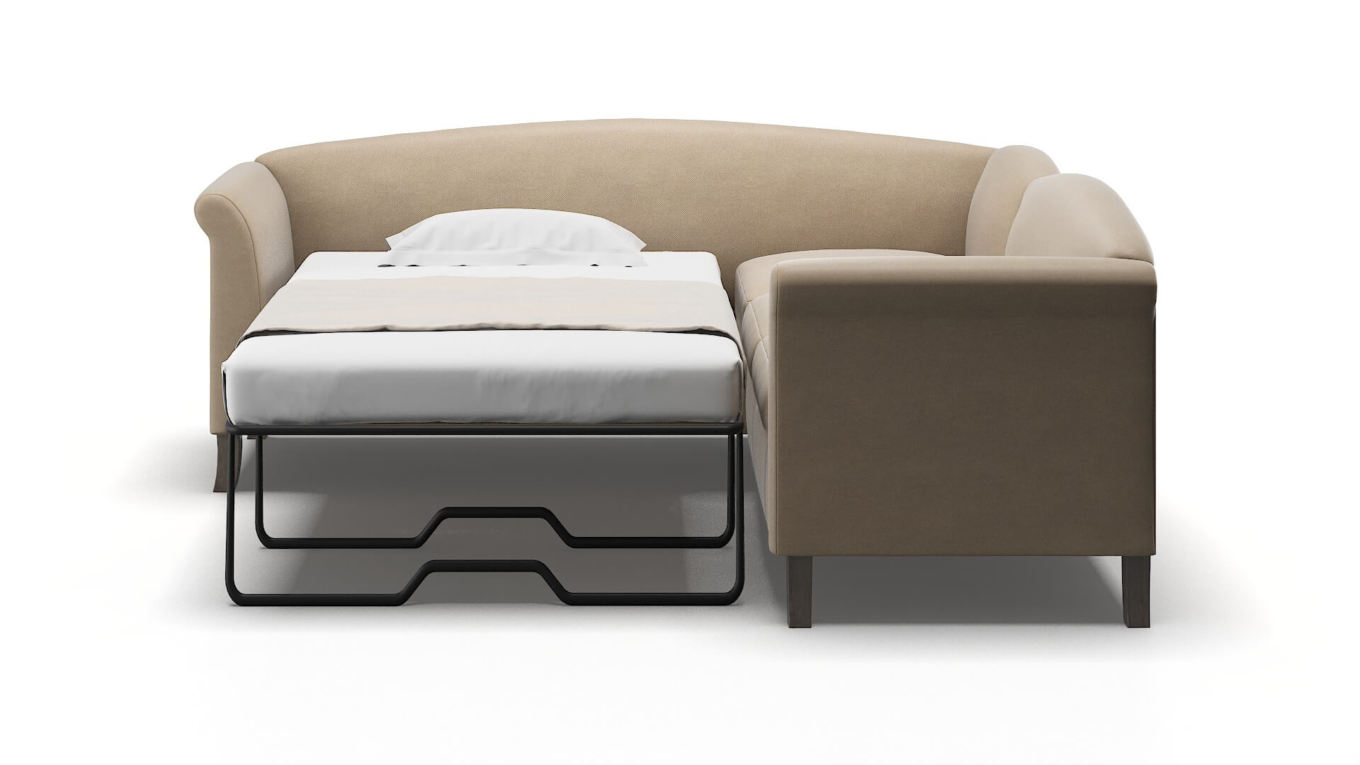 Crete Chance Platinum Sectional Sleeper Espresso legs 1