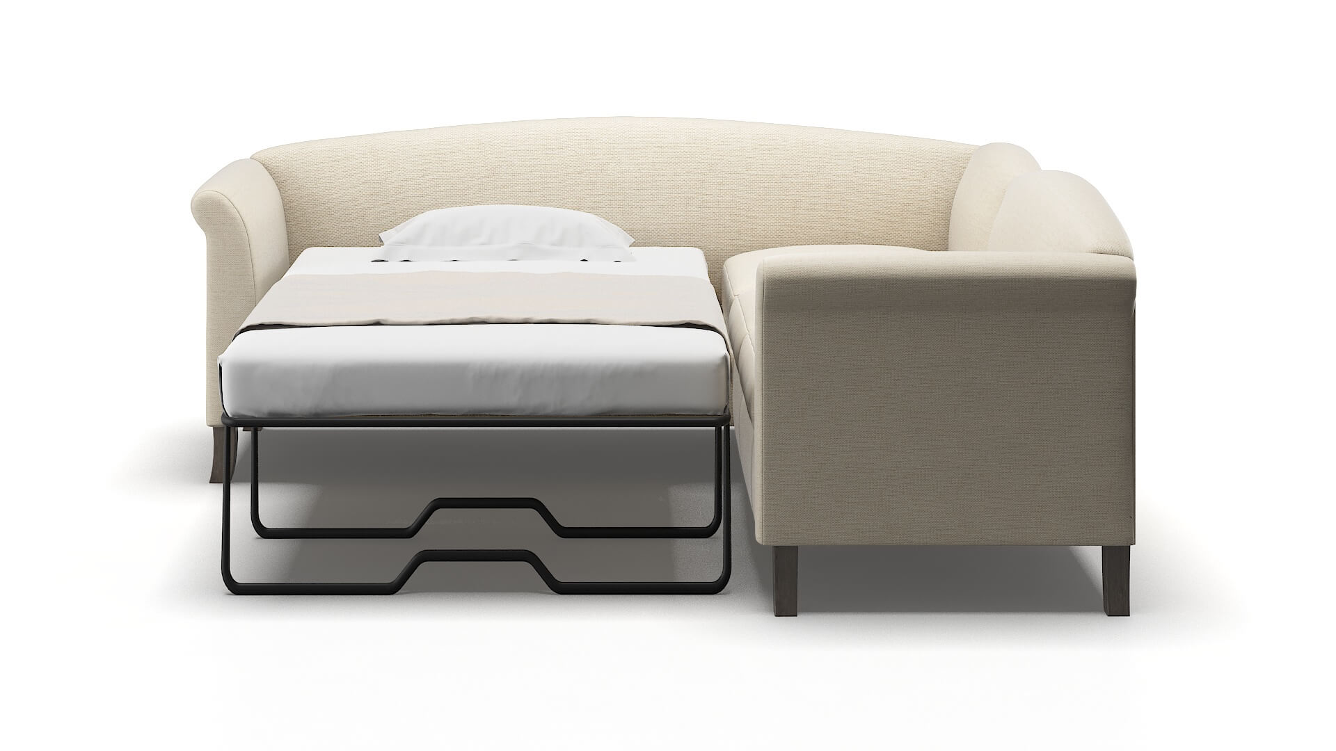 Crete Chance Sand Sectional Sleeper Espresso legs 1