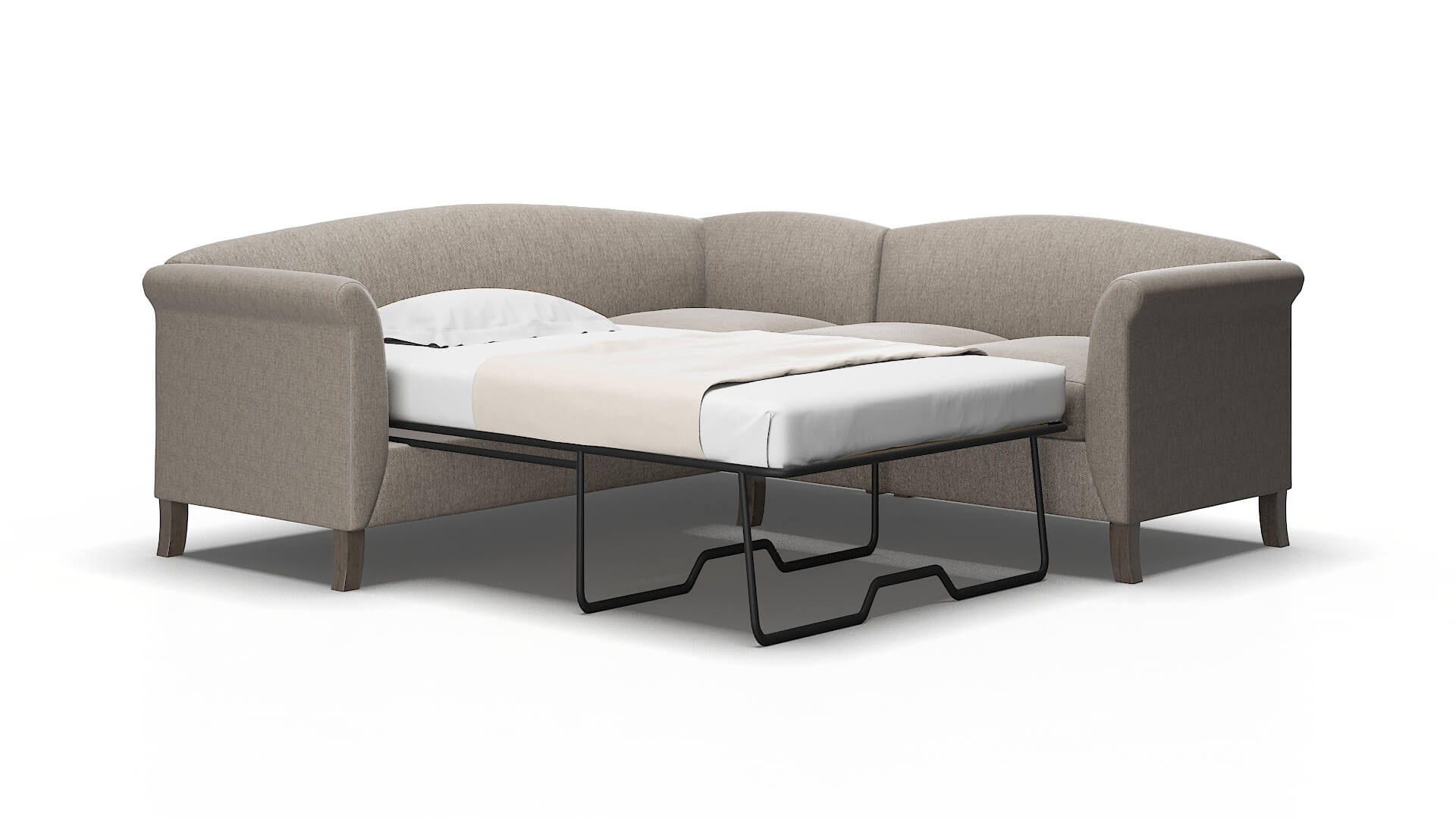Crete Cosmo taupe Sectional sleeper Espresso Legs  2