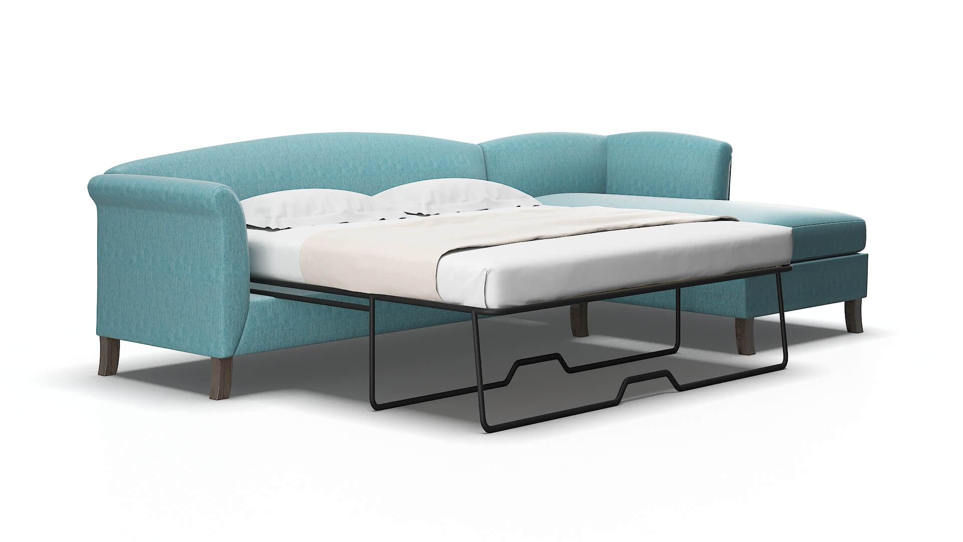 Crete Cosmo turquoise Panel sleeper Espresso Legs  2