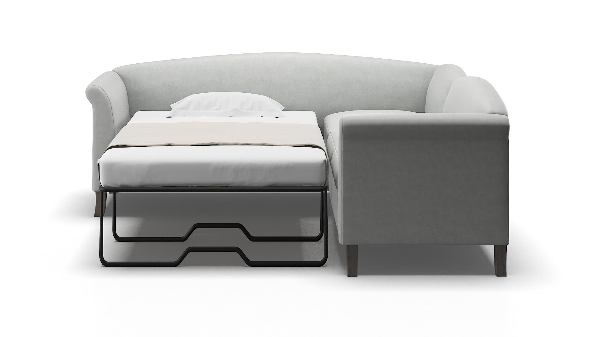 Crete Dawson Platinum Sectional Sleeper Espresso legs 1