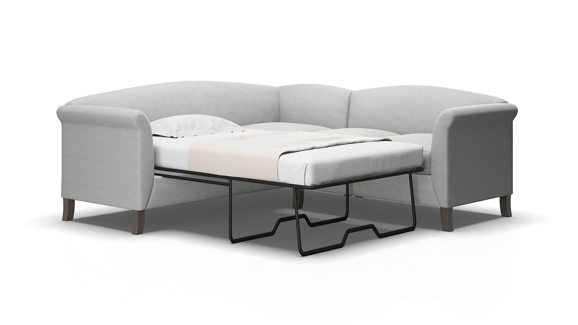 Crete Dawson Platinum Sectional Sleeper Espresso legs 2