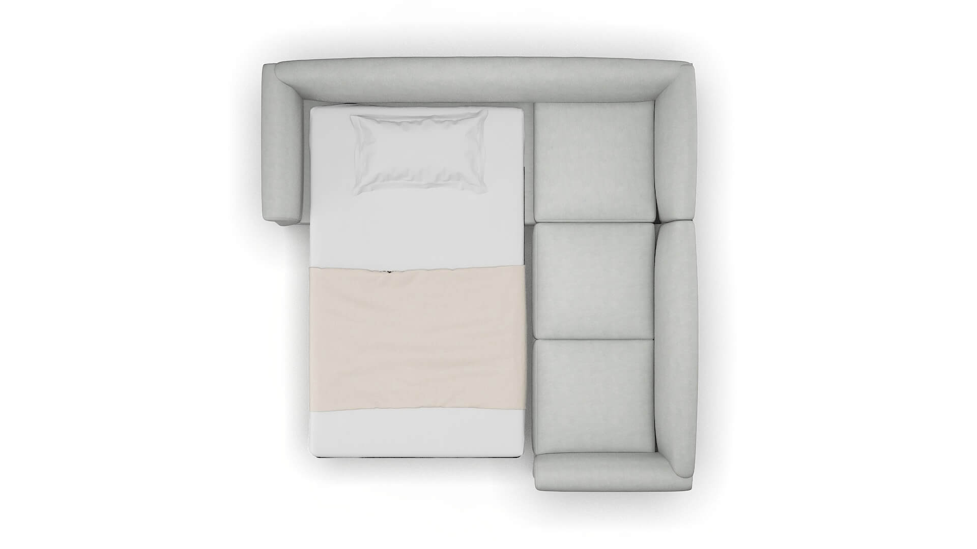 Crete Dawson Platinum Sectional Sleeper Espresso legs 3