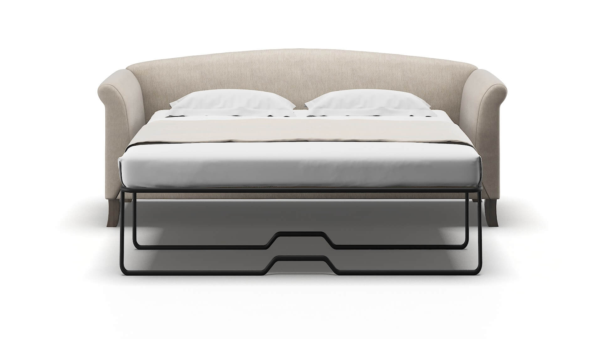 Crete Derby Linen Sofa Sleeper Espresso legs 1