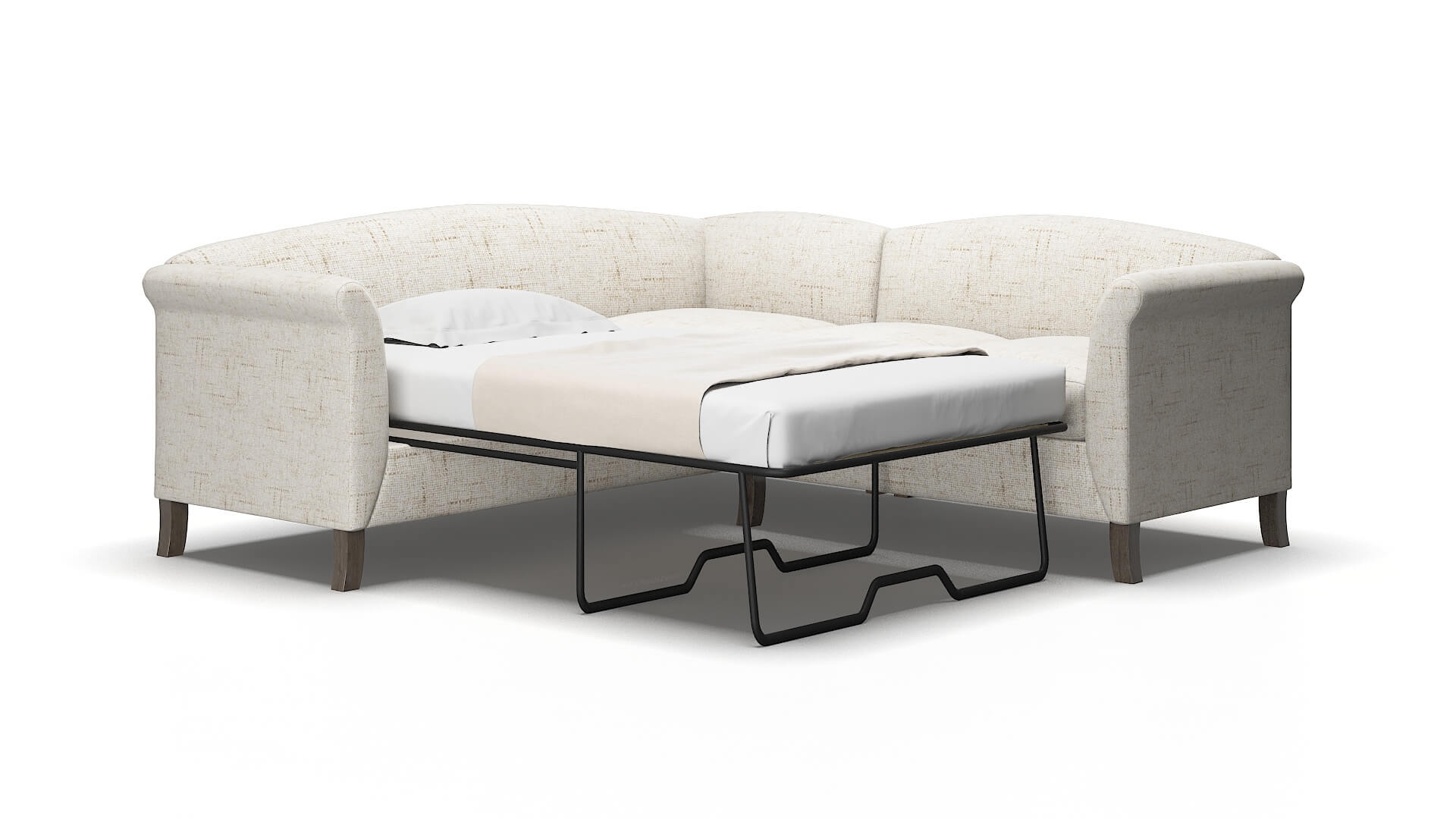 Crete Derby Taupe Sectional Sleeper Espresso legs 2