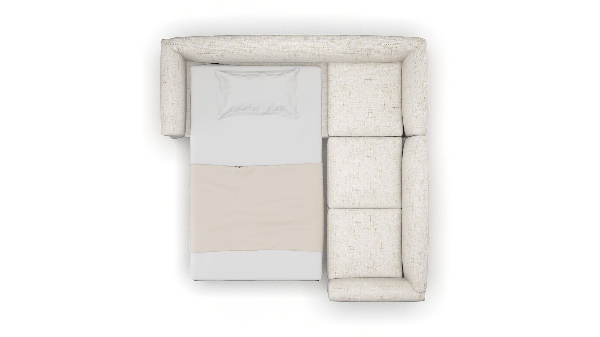 Crete Derby Taupe Sectional Sleeper Espresso legs 3