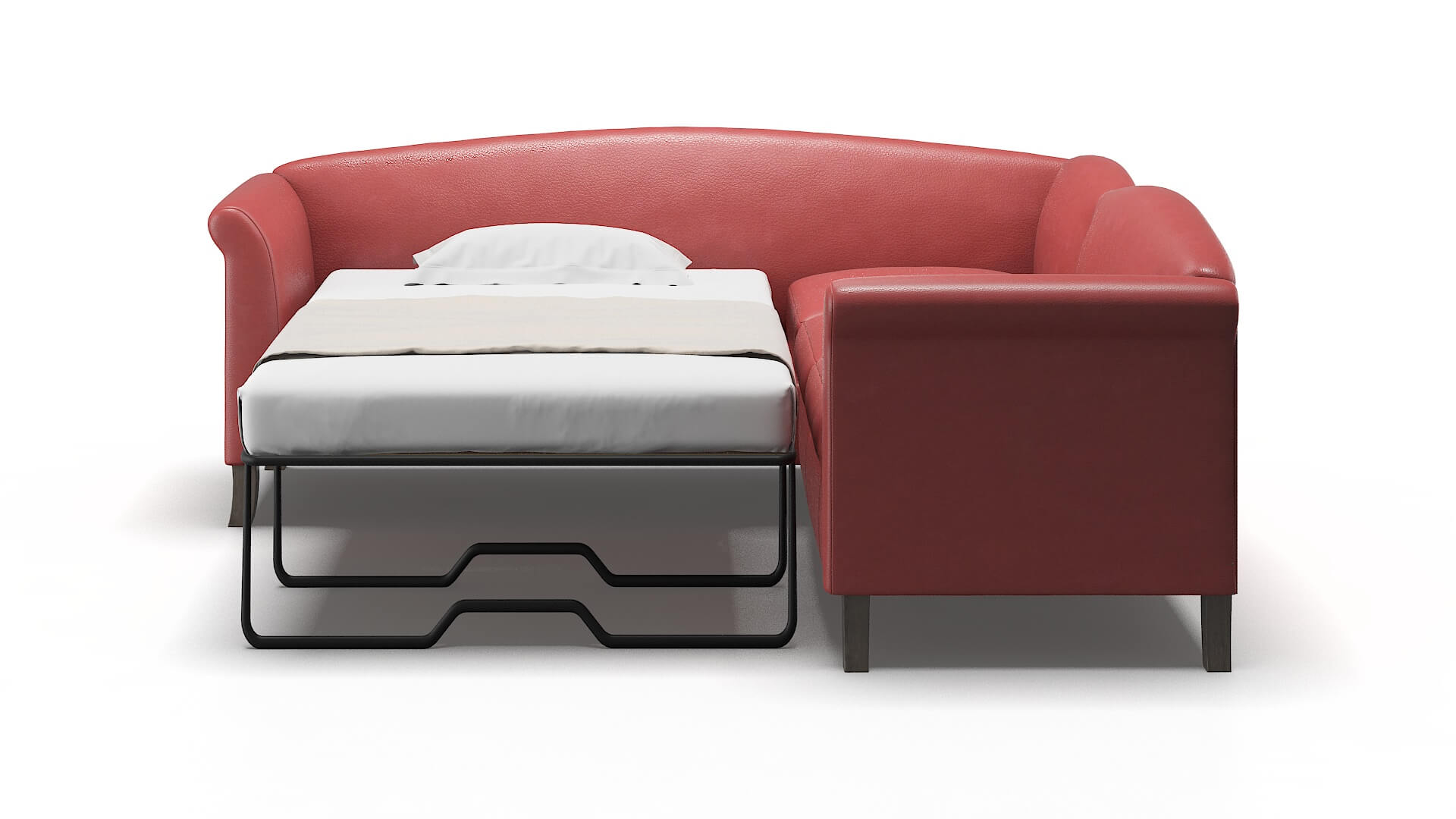 Crete Dillion Cordovan Sectional Sleeper Espresso legs 1
