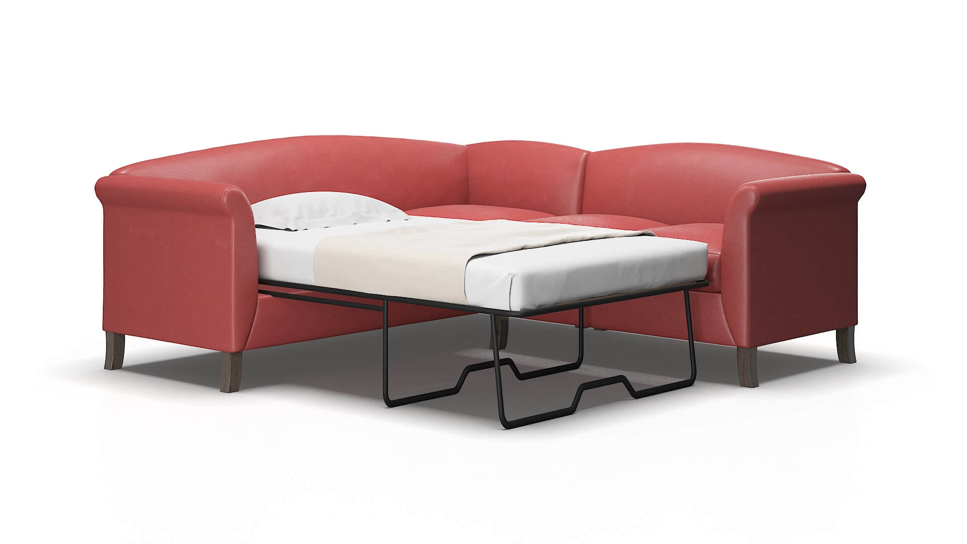 Crete Dillion Cordovan Sectional Sleeper espresso legs 2