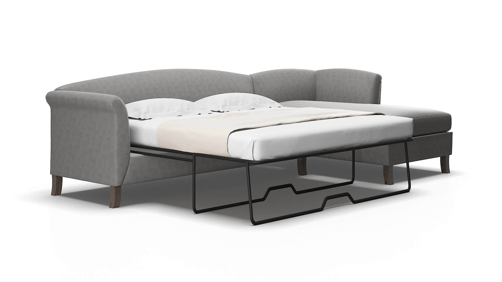 Crete Dream_d charcoal Panel sleeper Espresso Legs  2