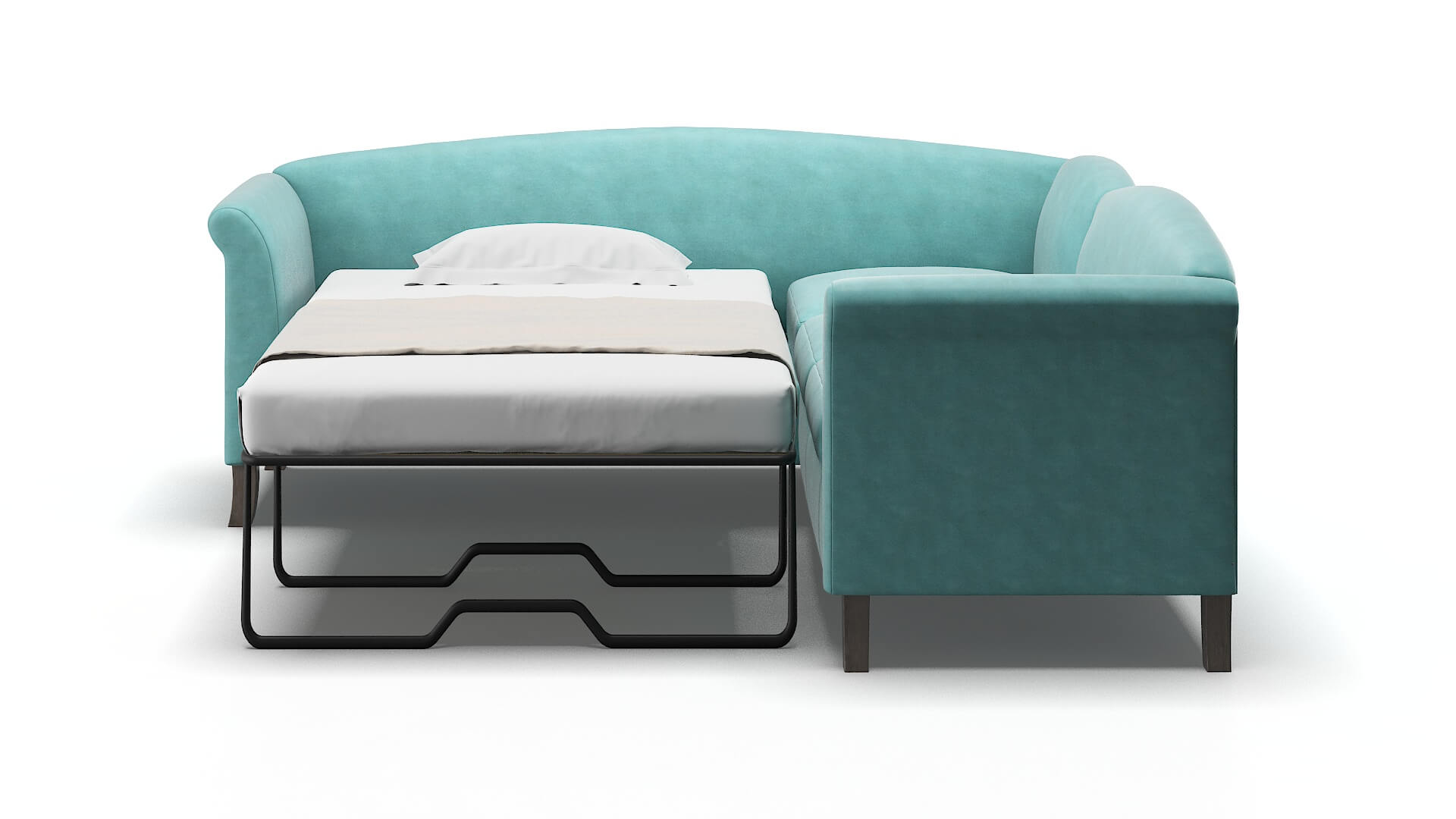 Crete Dream_d French_blue Sectional Sleeper Espresso legs 1