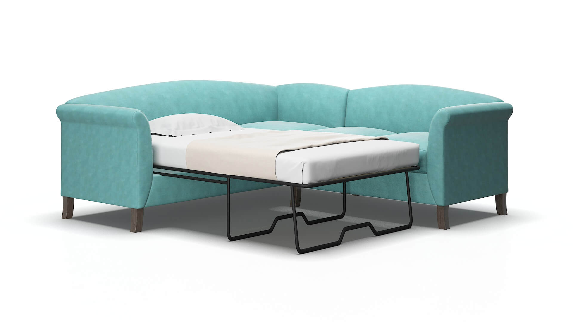 Crete Dream_d french_blue Sectional sleeper Espresso Legs  2