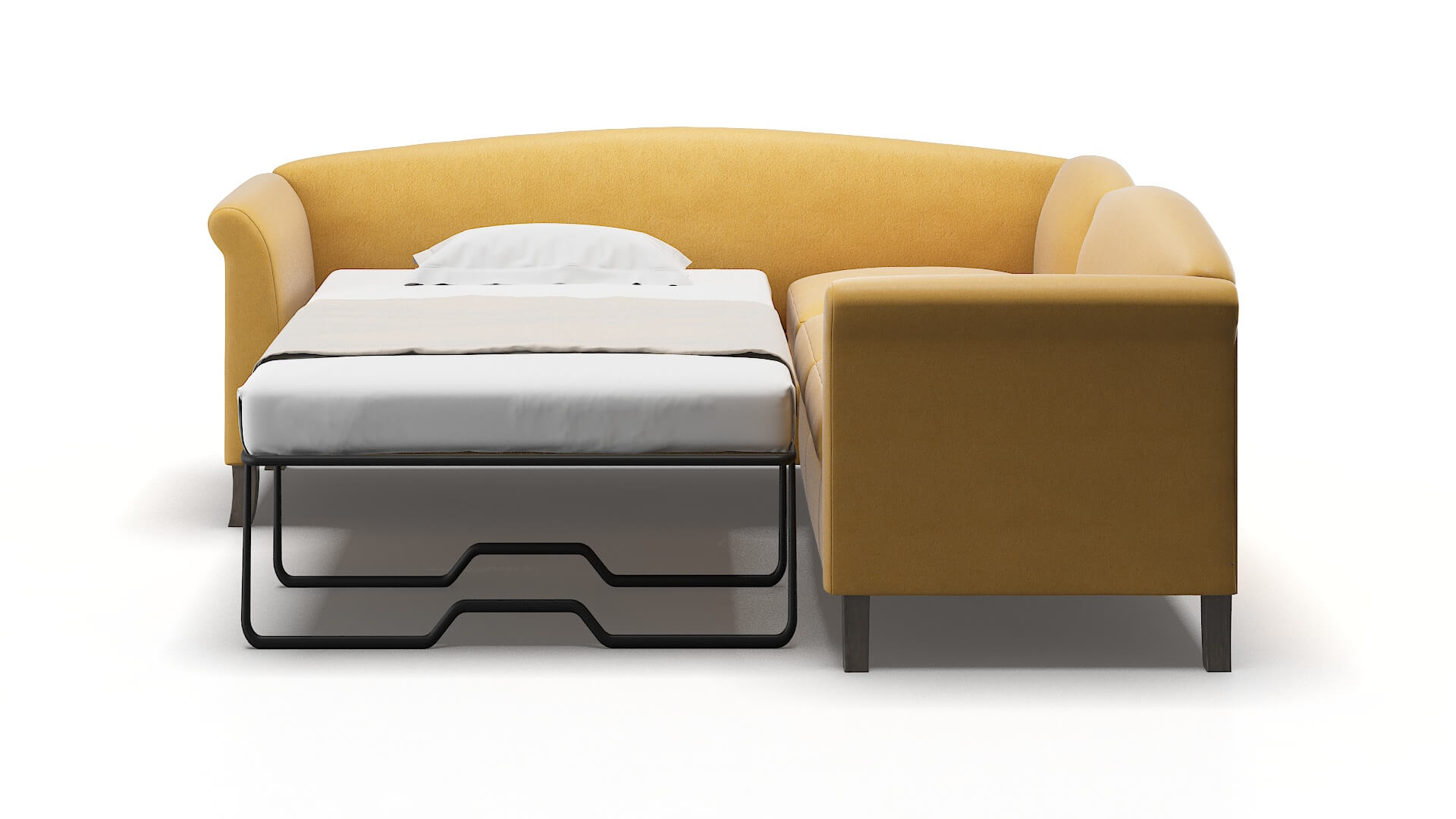 Crete Dream_d Sunflower Sectional Sleeper Espresso legs 1