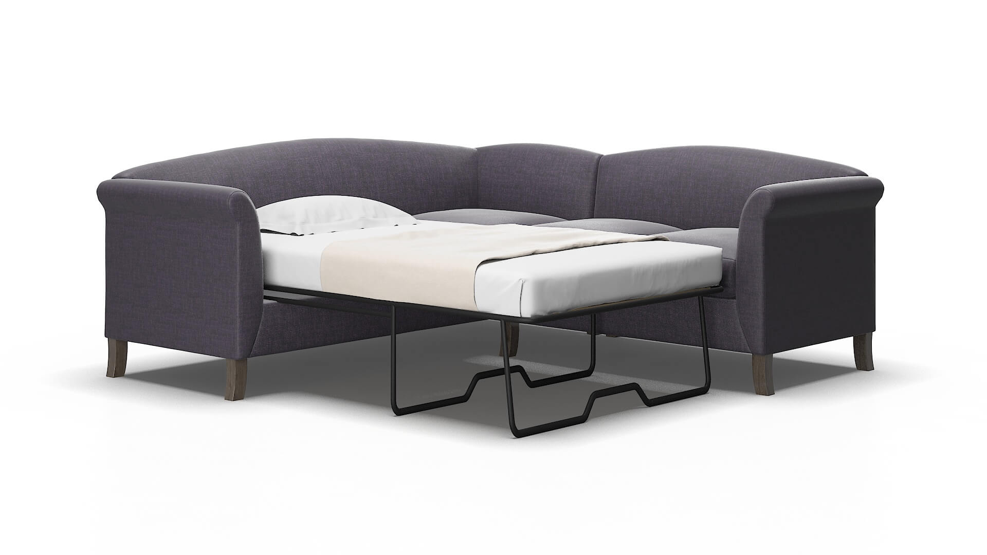 Crete Durham ink Sectional sleeper Espresso Legs  2