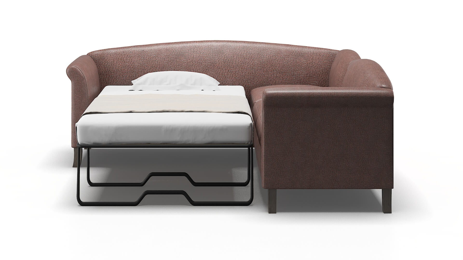 Crete Ford Brown Sectional Sleeper Espresso legs 1