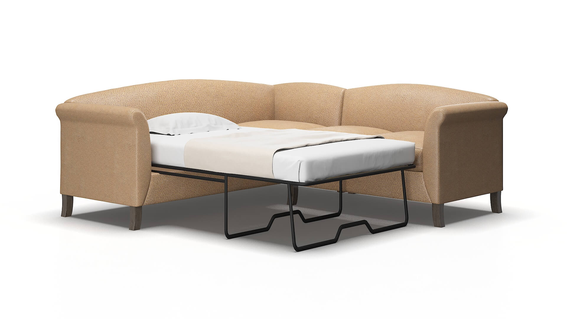 Crete Ford dune Sectional sleeper Espresso Legs  2