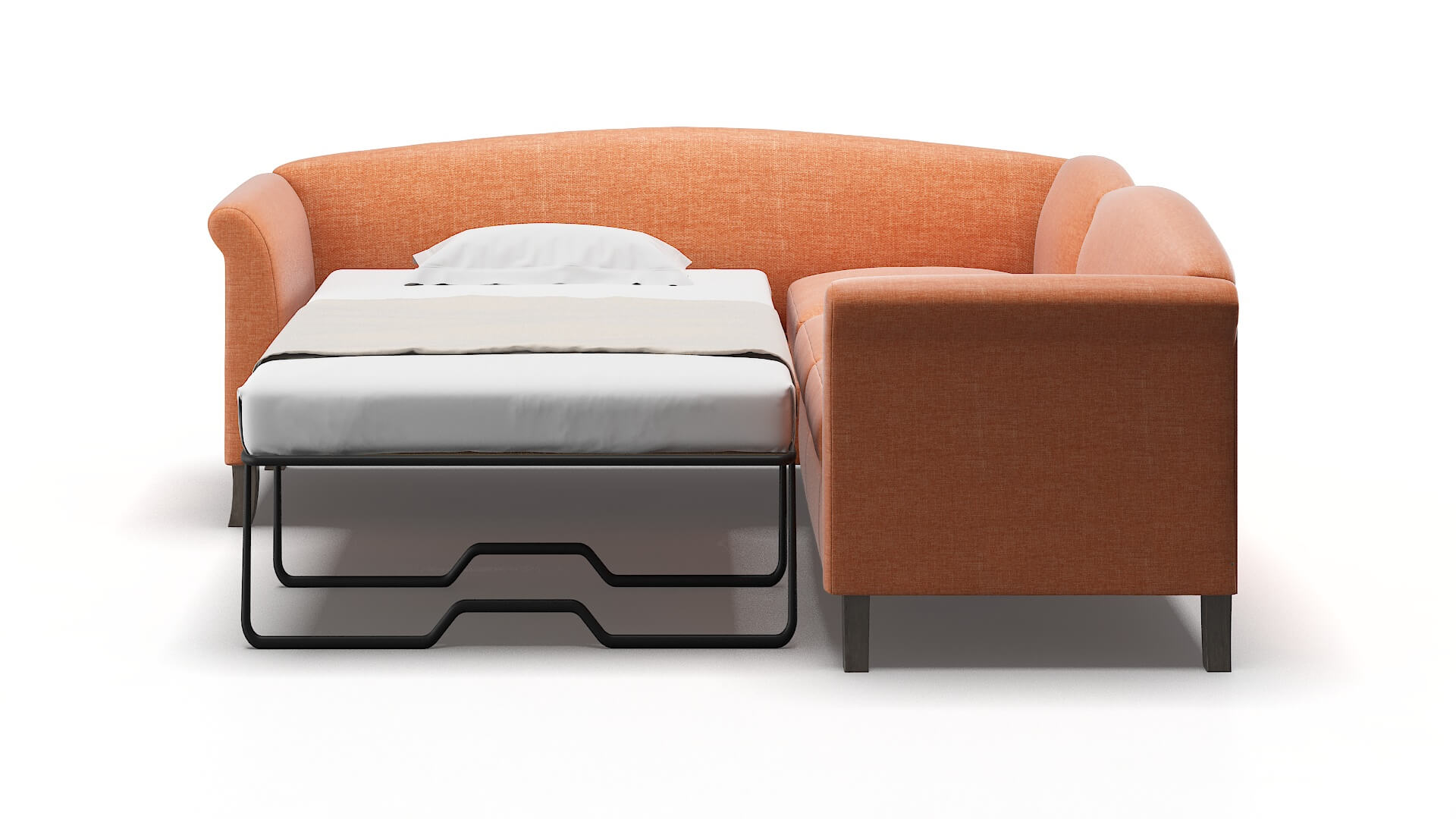Crete Hepburn Appricot Sectional Sleeper Espresso legs 1