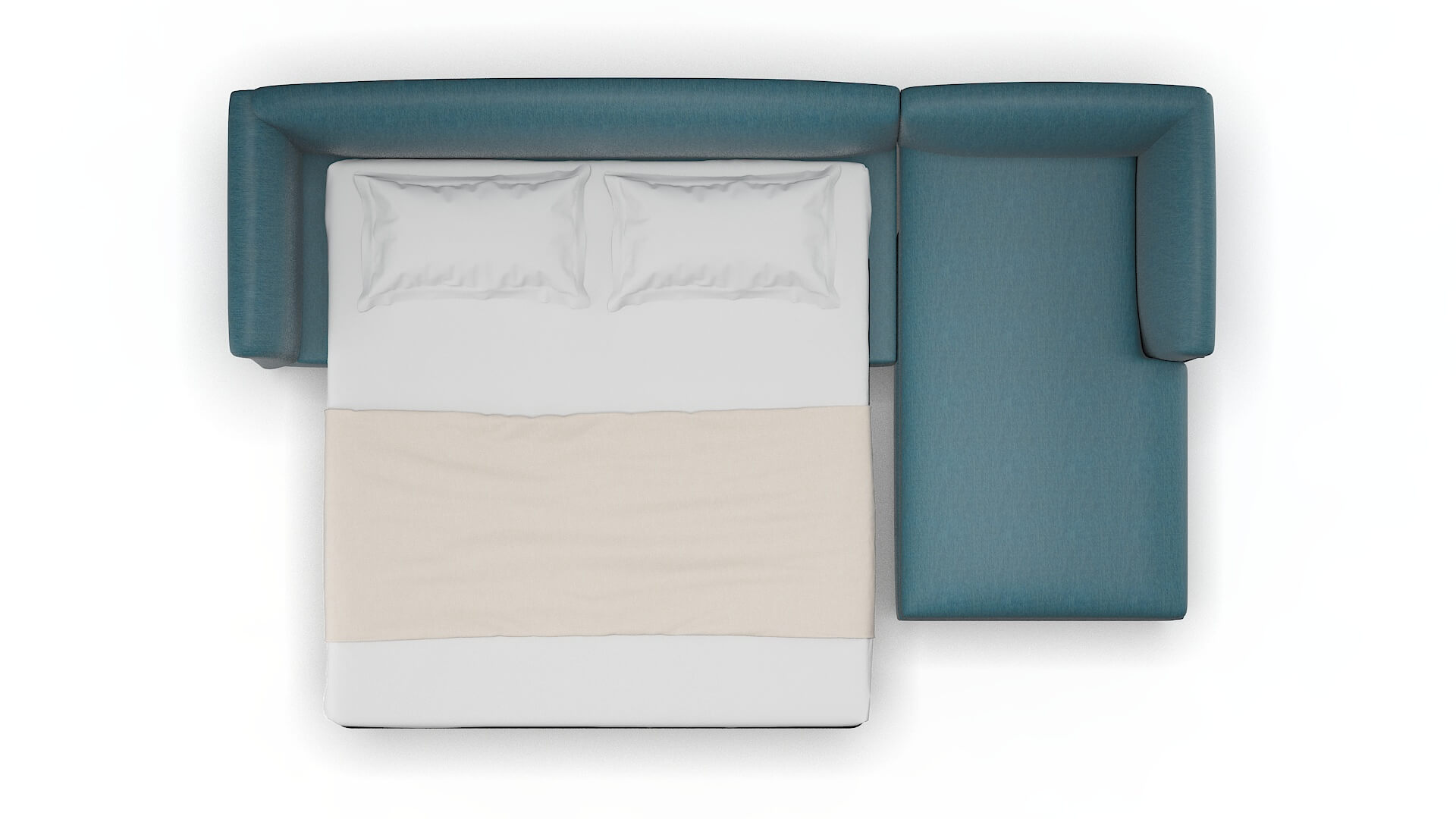 Crete Hepburn Teal Panel Sleeper Espresso legs 3