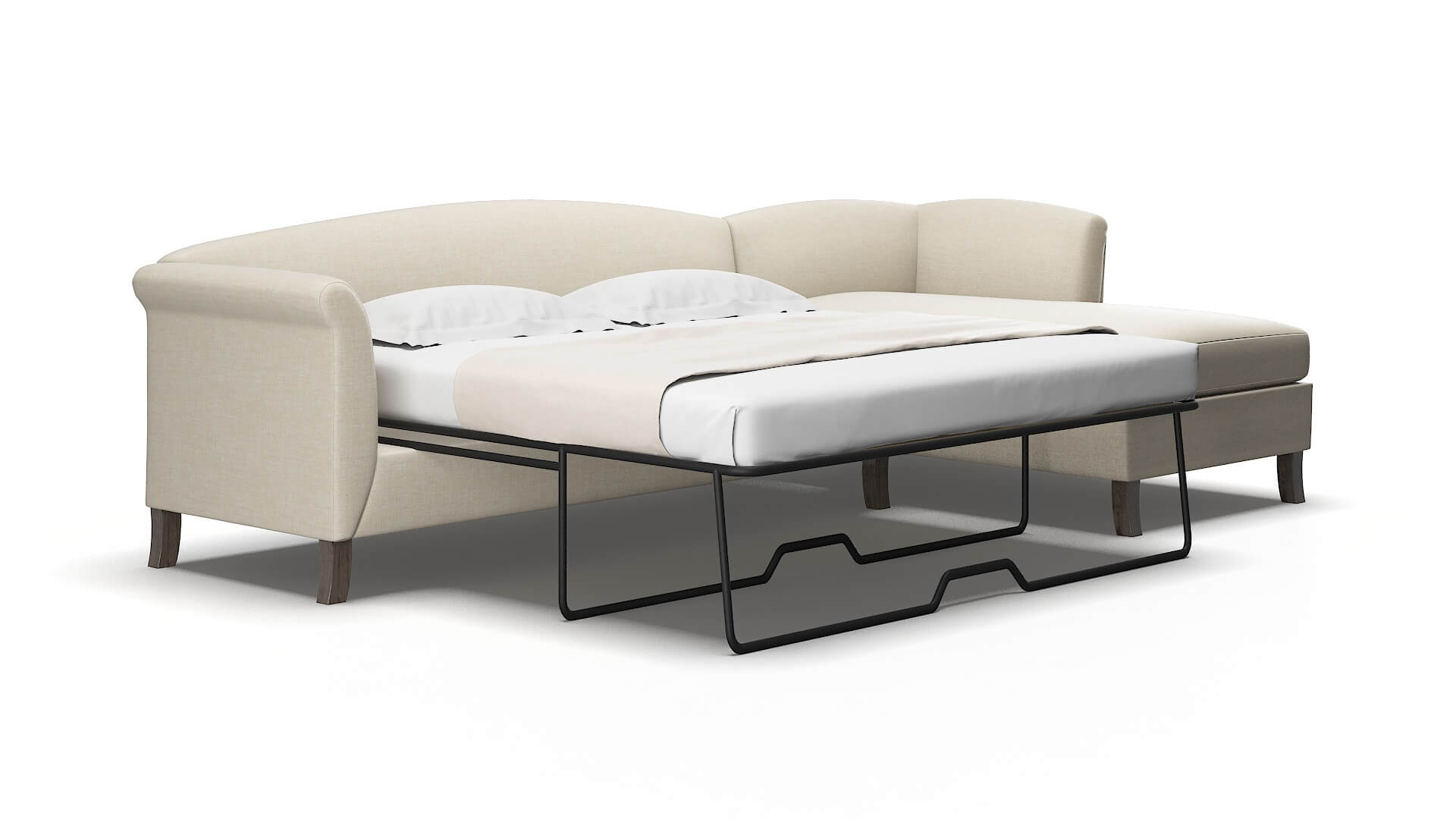 Crete Keylargo almond Panel sleeper Espresso Legs  2