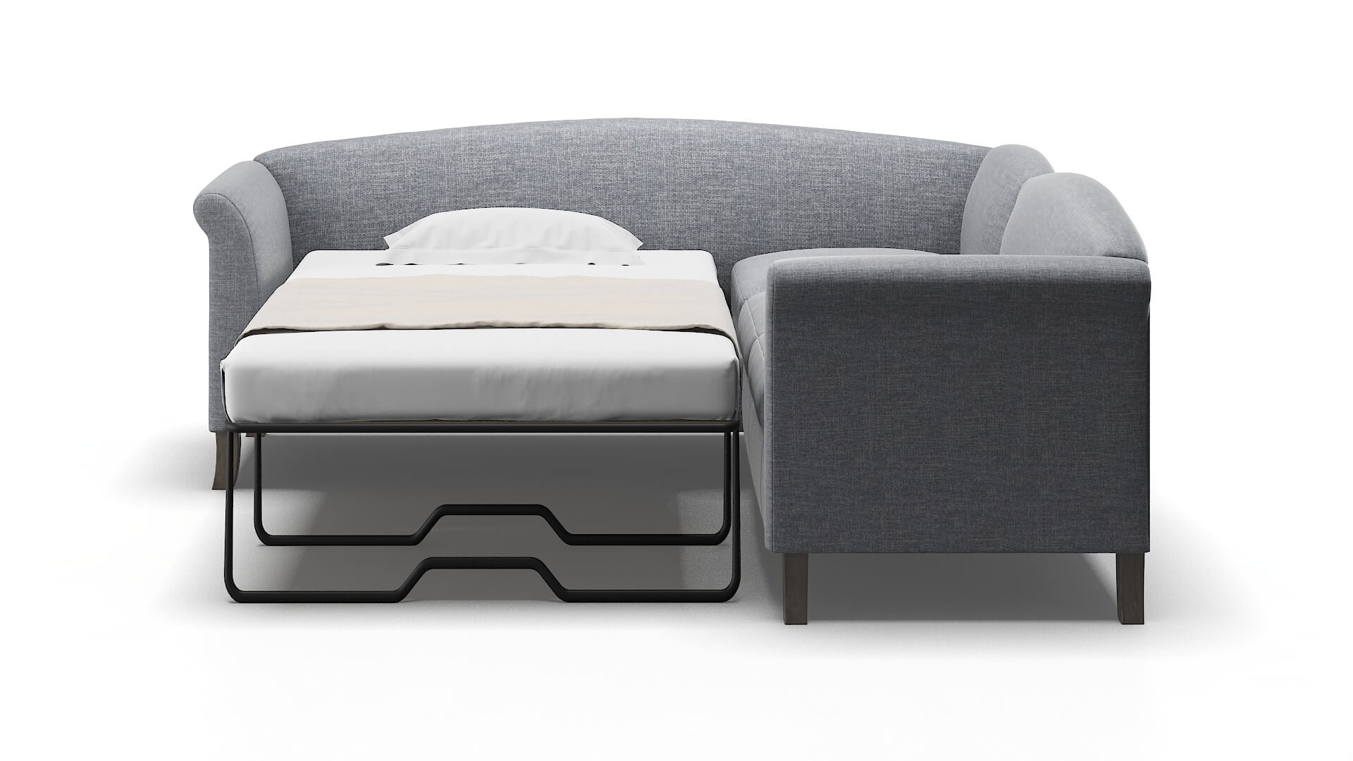 Crete Keylargo Ash Sectional Sleeper Espresso legs 1