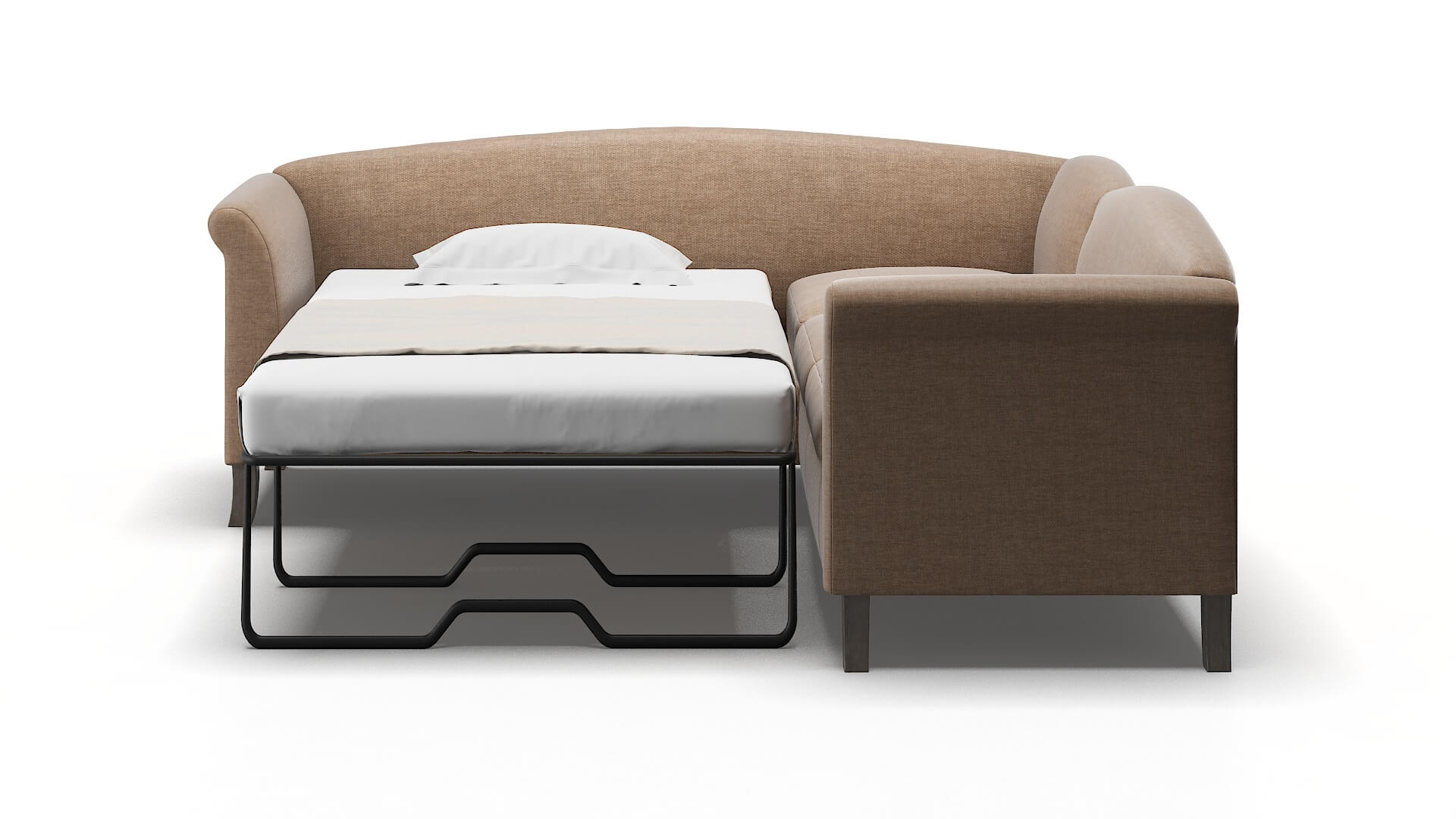 Crete Keylargo Mink Sectional Sleeper Espresso legs 1