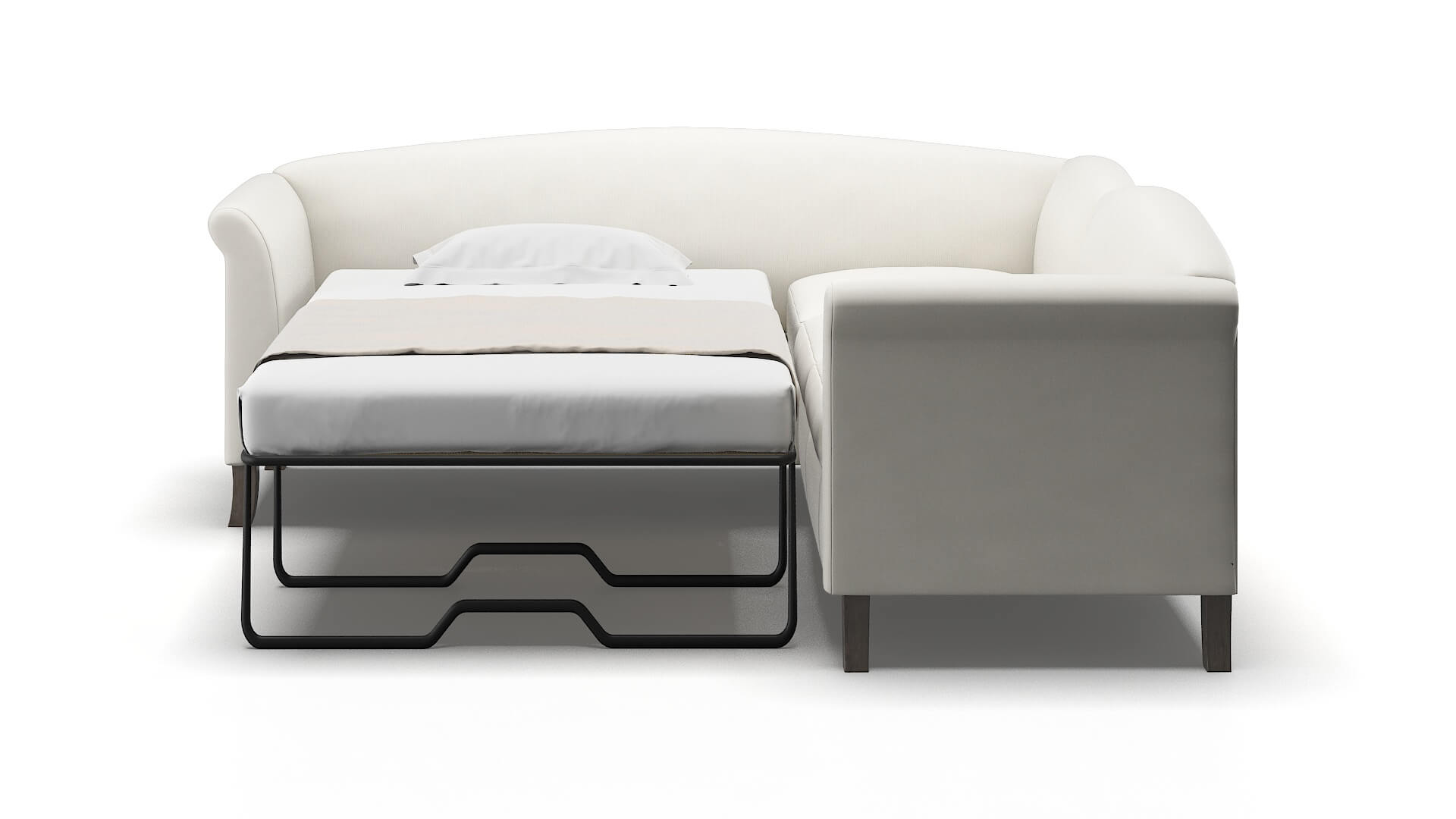 Crete Keylargo Oatmeal Sectional Sleeper Espresso legs 1